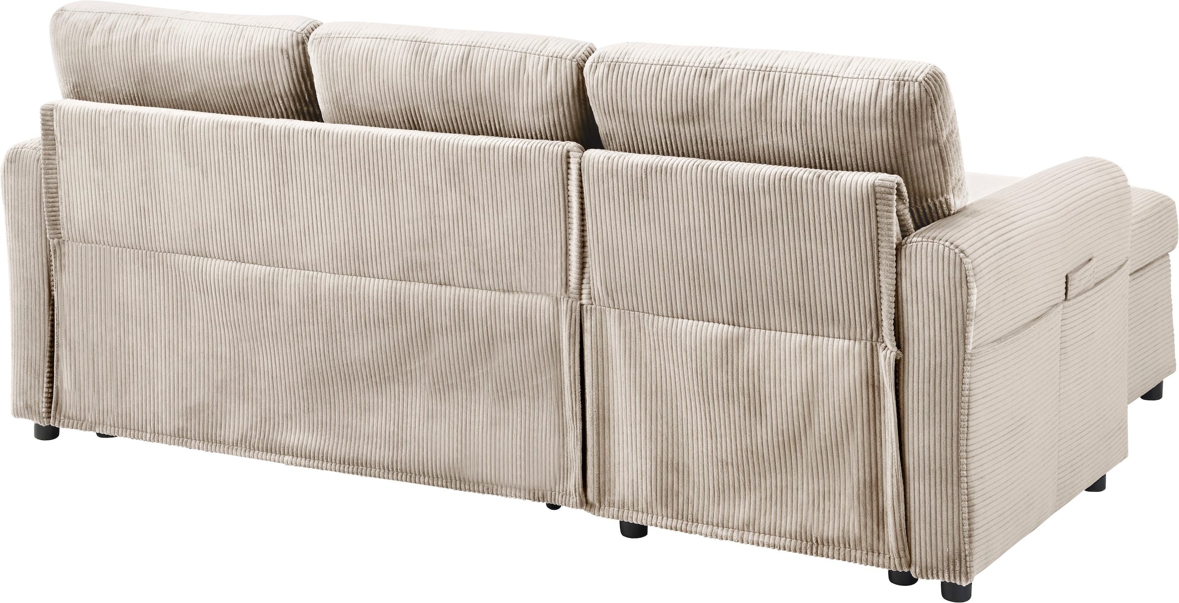ATLANTIC home collection Schlafsofa »Gustavo L-Form«, mit Schlaffunktion, Stauraum & seitlichen Taschen