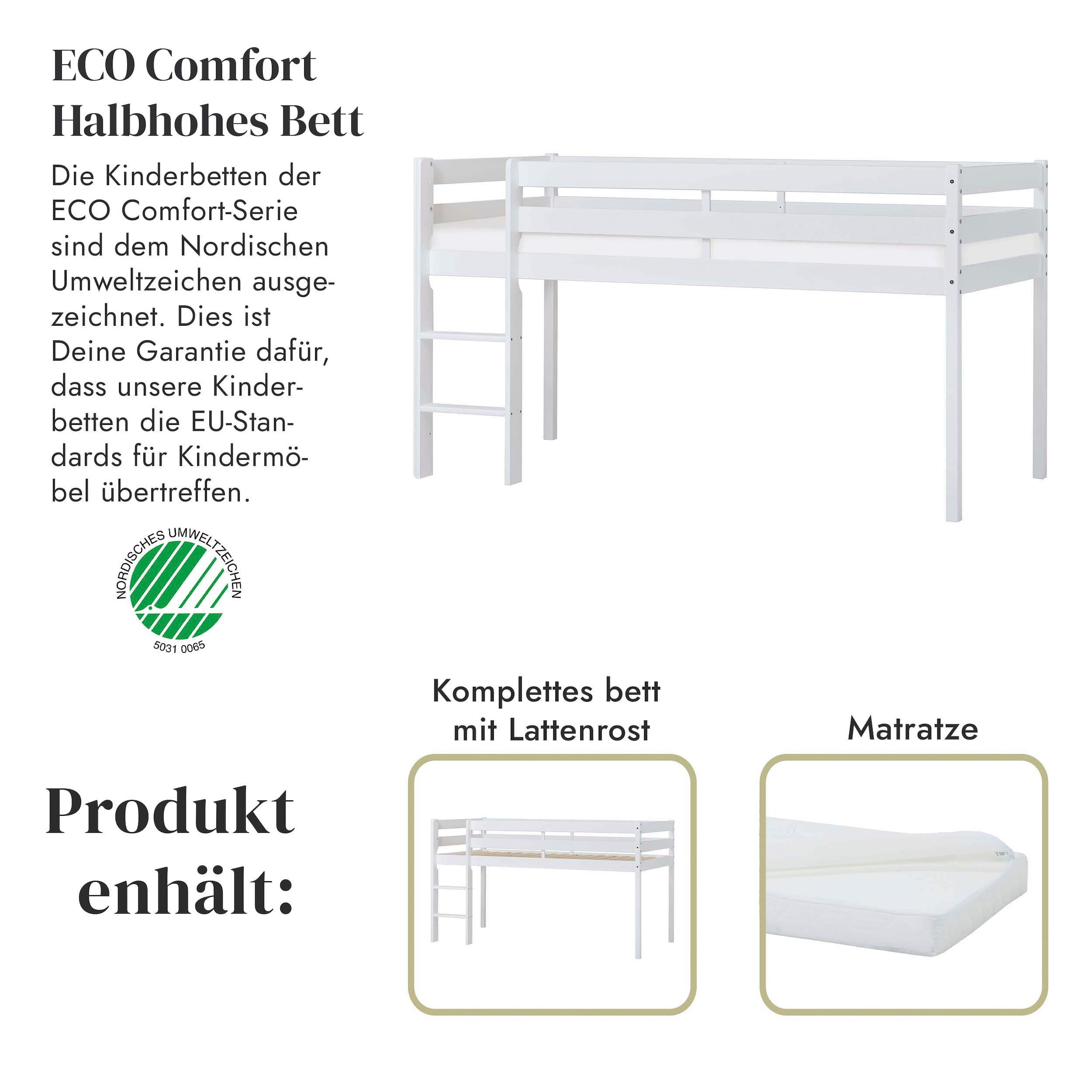 Hoppekids Spielbett »ECO COMFORT, Hochbett, in 2 Einzelbetten teilbar«, Höhe 72cm, Farbe & Größe & Matratze