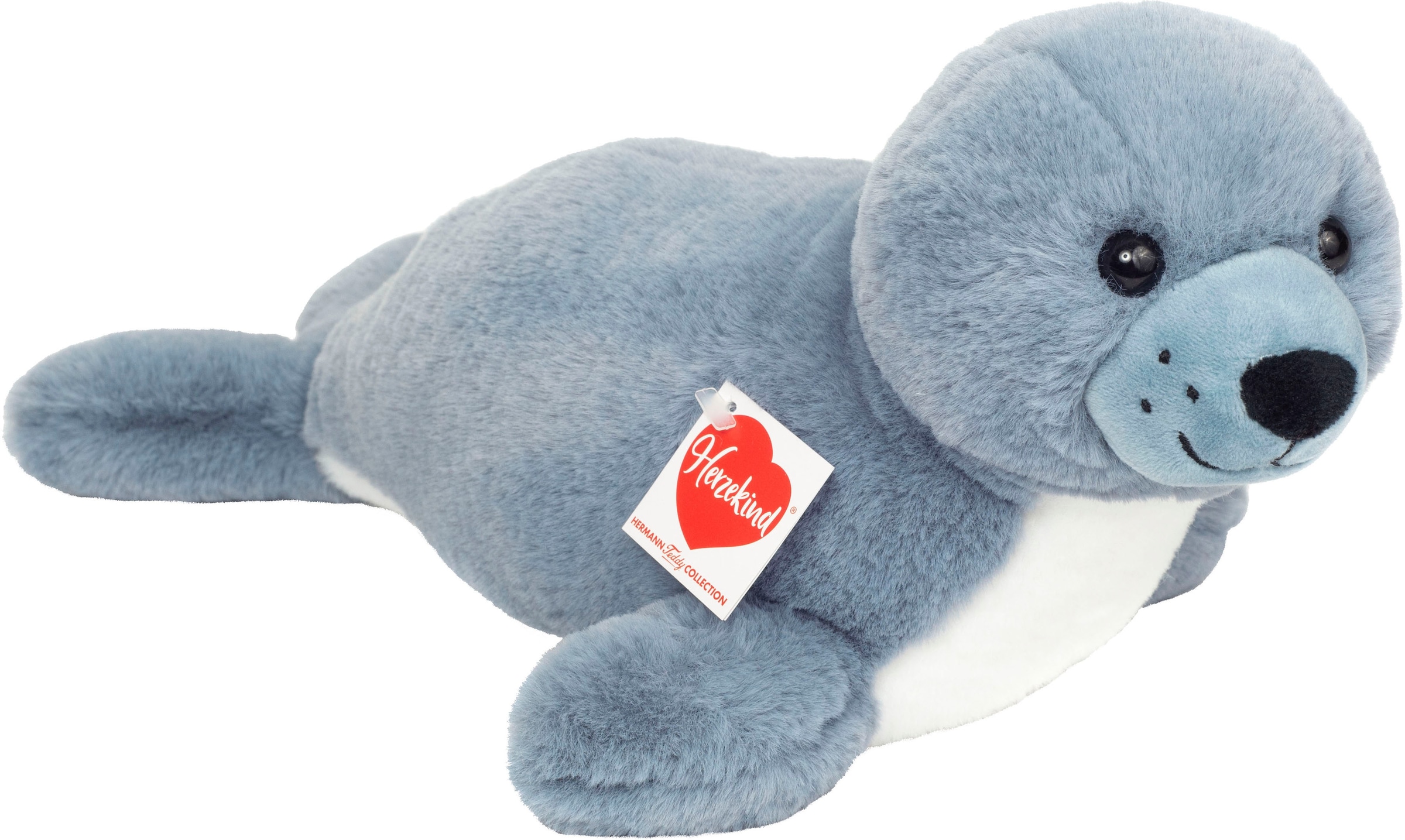 Teddy Hermann Robbe – Kuscheliges Plüschtier Aus Recyceltem Material | 25 Cm Weiß | Yaqu Pacha Edition | Nachhaltiges Kuscheltier