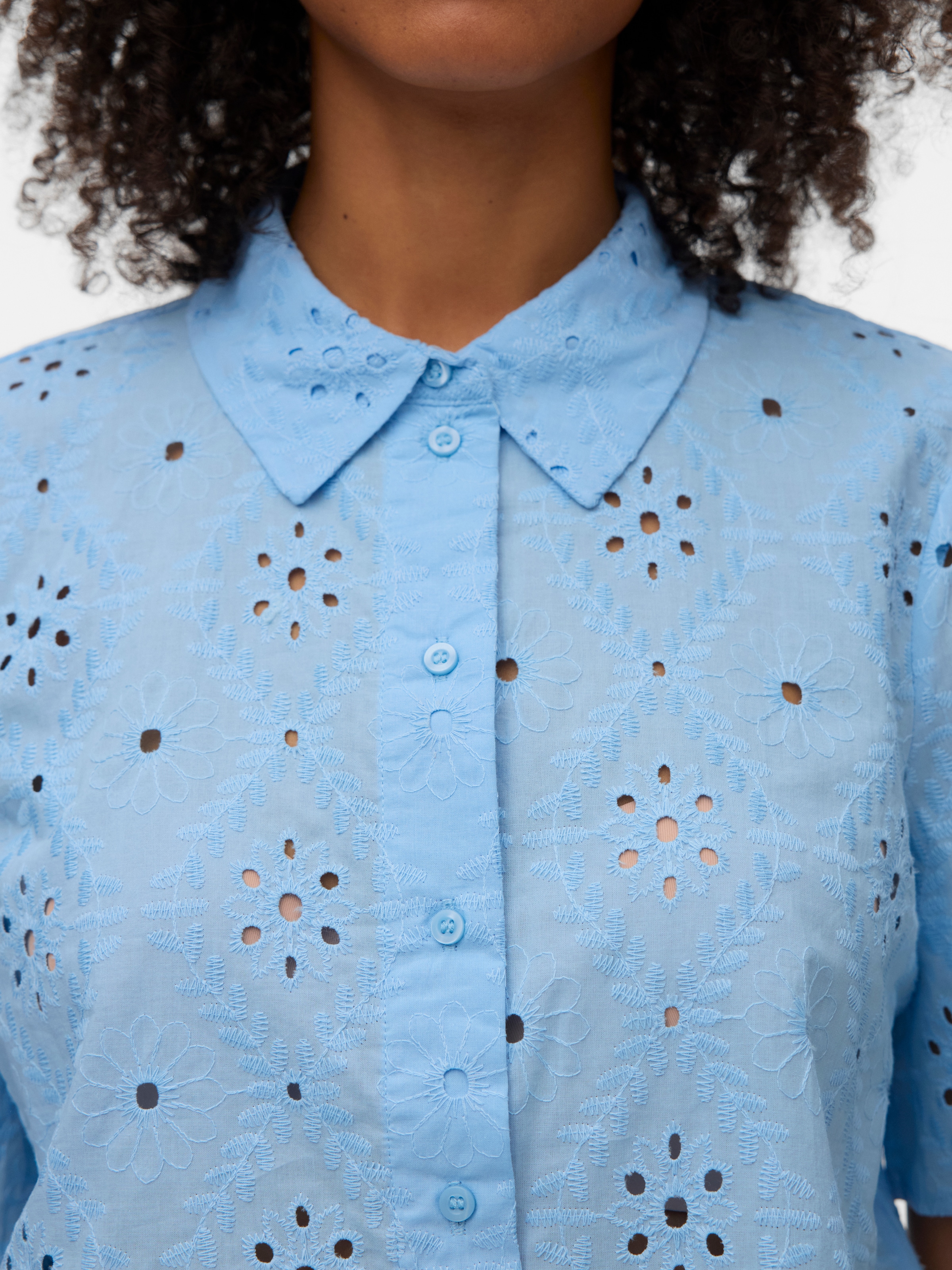 Vero Moda Kurzarmbluse »VMELIZA SHORT 2/4 SLEEVE SHIRT WVN NOOS« Baumwolle