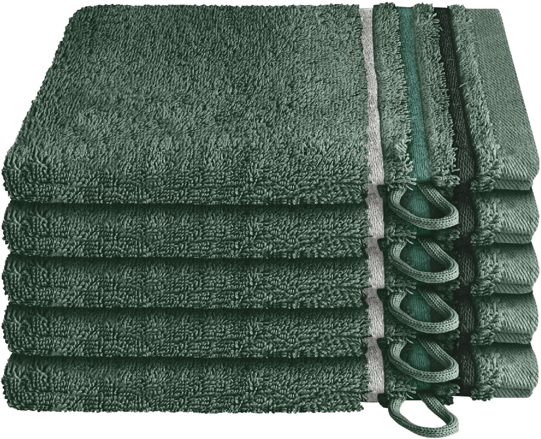 Schiesser Waschhandschuh "Skyline Color aus 100 % Baumwolle mit eleganter Streifenbordüre" OEKO-TEX MADE IN GREEN