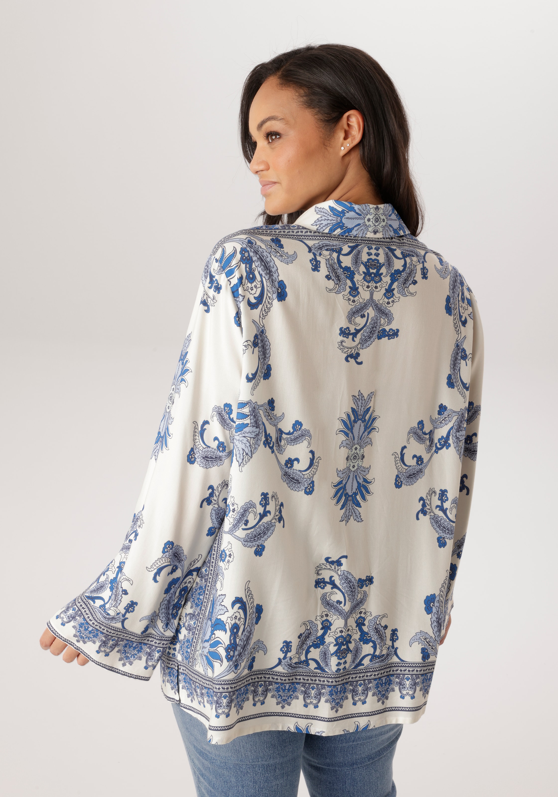 Aniston PLUS Hemdbluse mit edler Blumendruck - NEUE KOLLEKTION