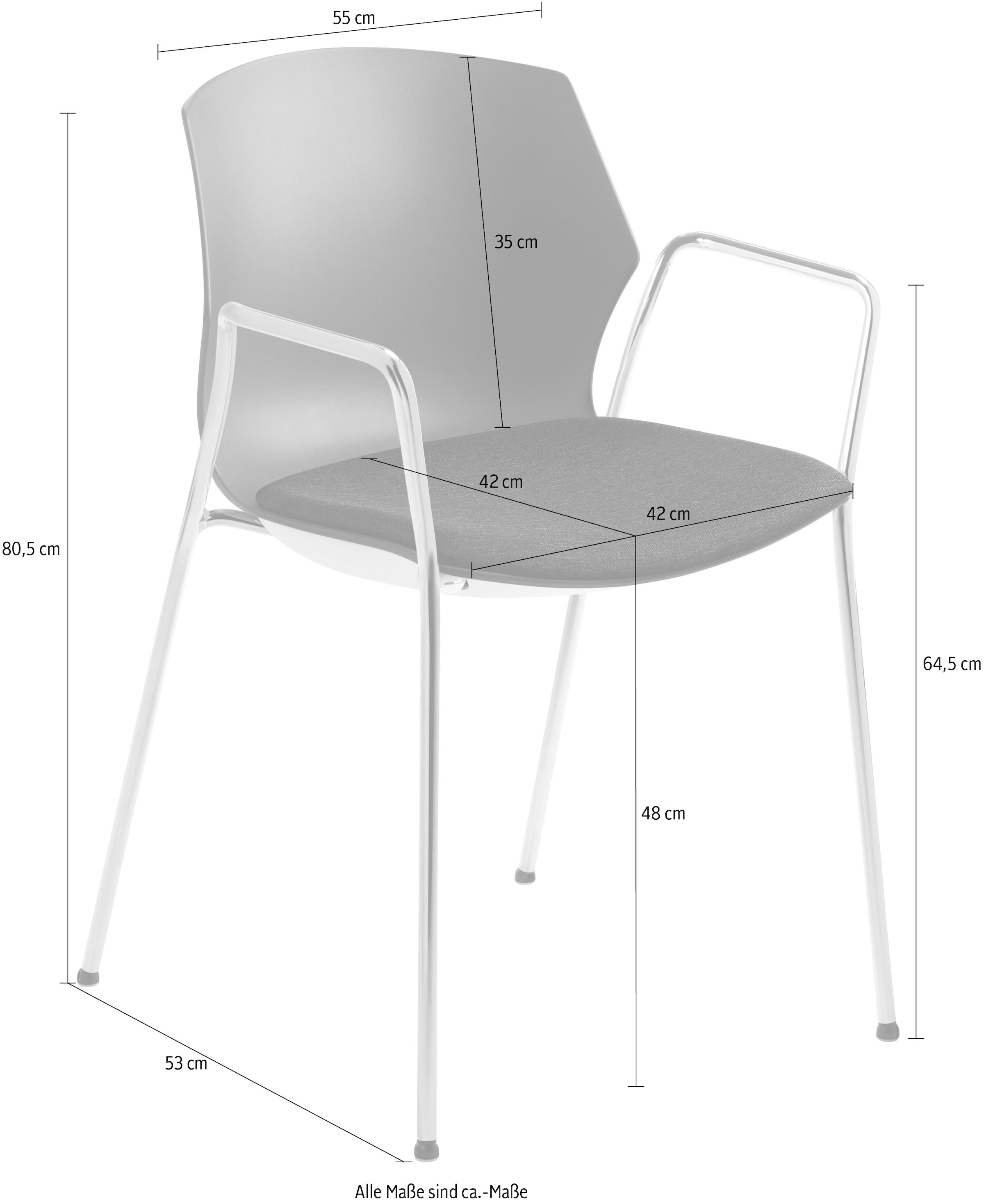 Mayer Sitzmöbel Stapelstuhl »Stapelstuhl myPRIMO«, (Packung), Polyester, stapelbar