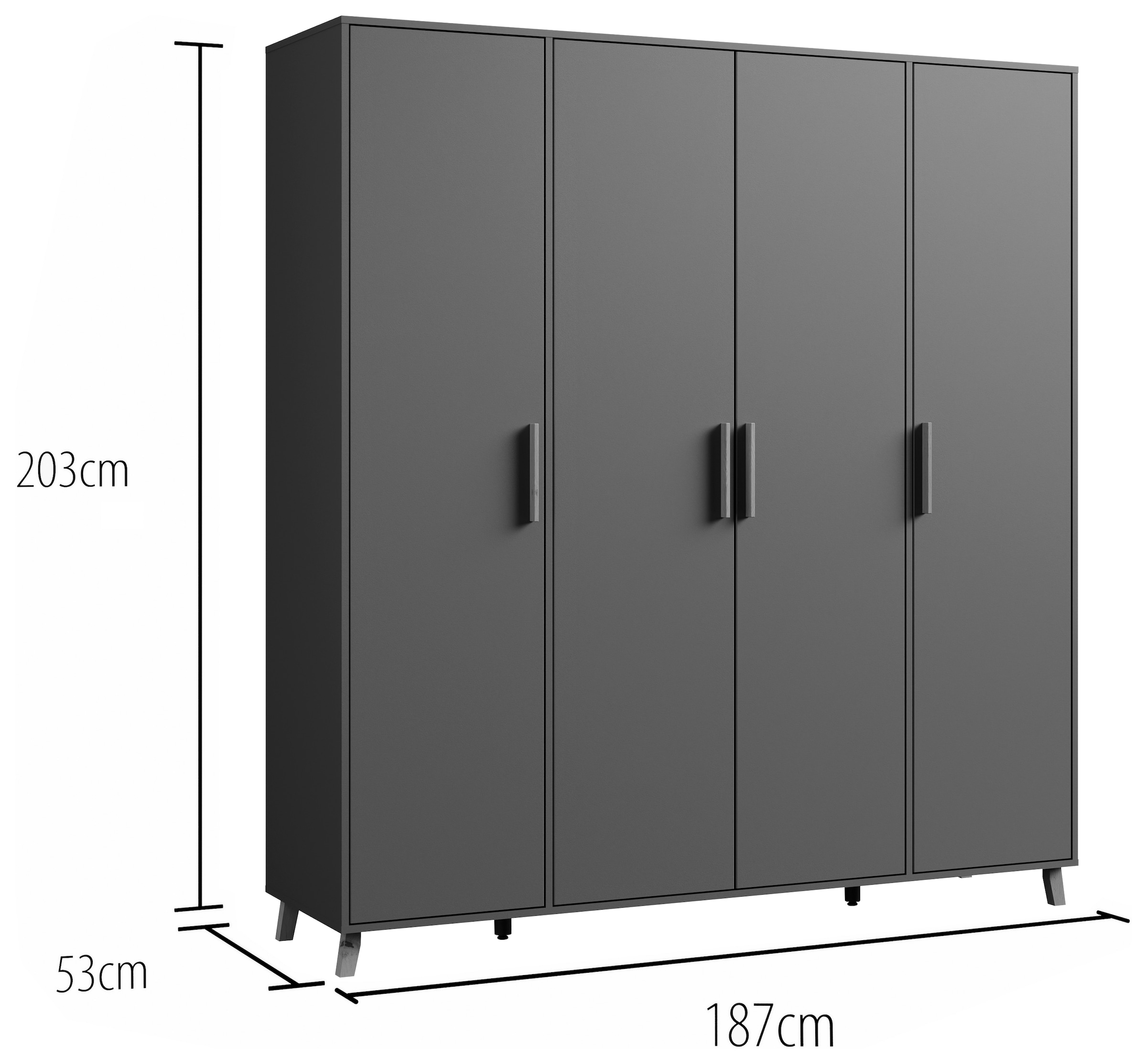 rauch Drehtürenschrank »Kleiderschrank Schrank Garderobe Wäscheschrank SHINJO«, (in 3 verschiedenen Ausstattungen BASIC/CLASSIC/PREMIUM), Griffe und Füße aus Massivholz, viel Stauraum MADE IN GERMANY