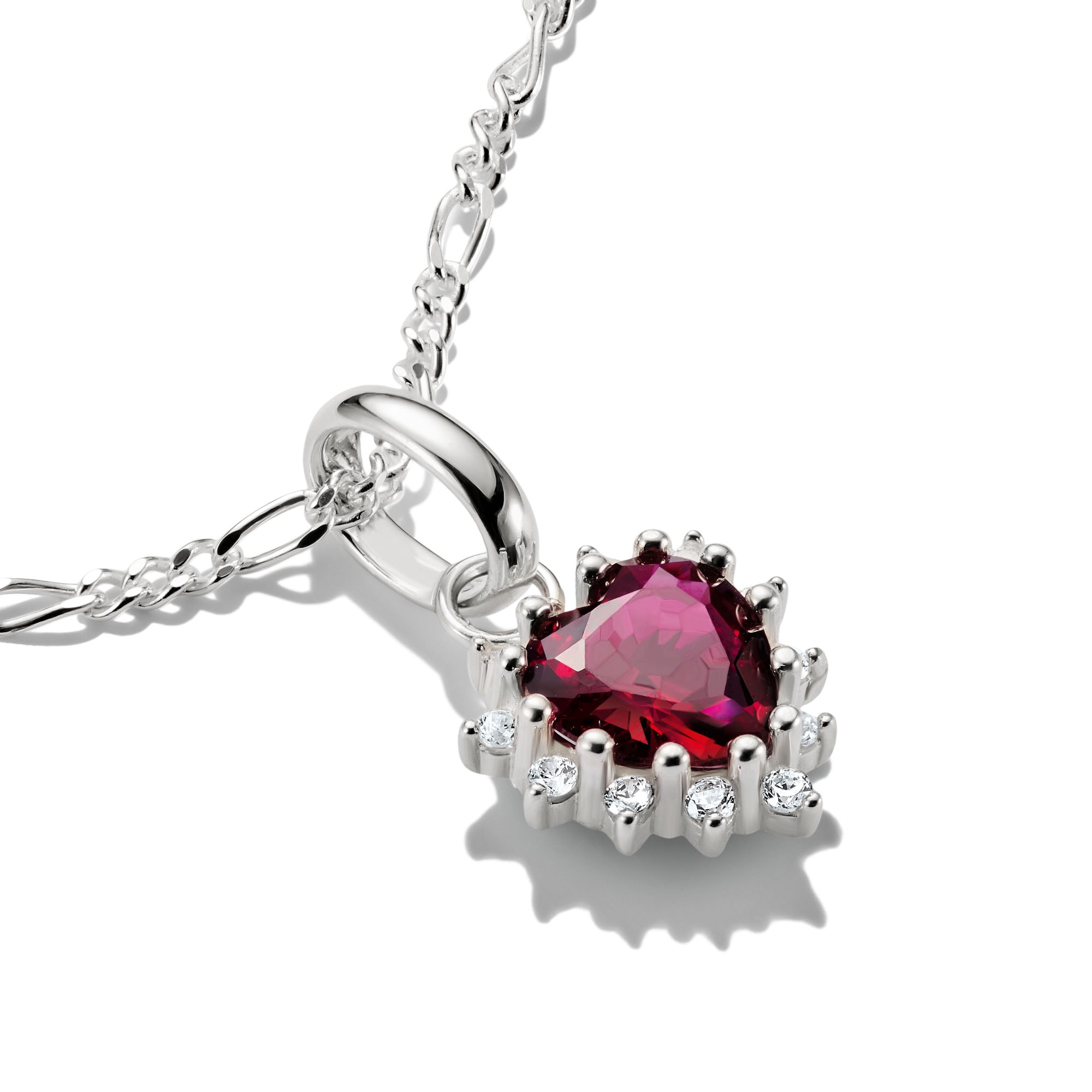 THOMAS SABO Charm Herz »True Romance Herz-Charm rot - Connect, CC1279-013-10«, mit Rubin (synth.), Zirkonia (synth.)