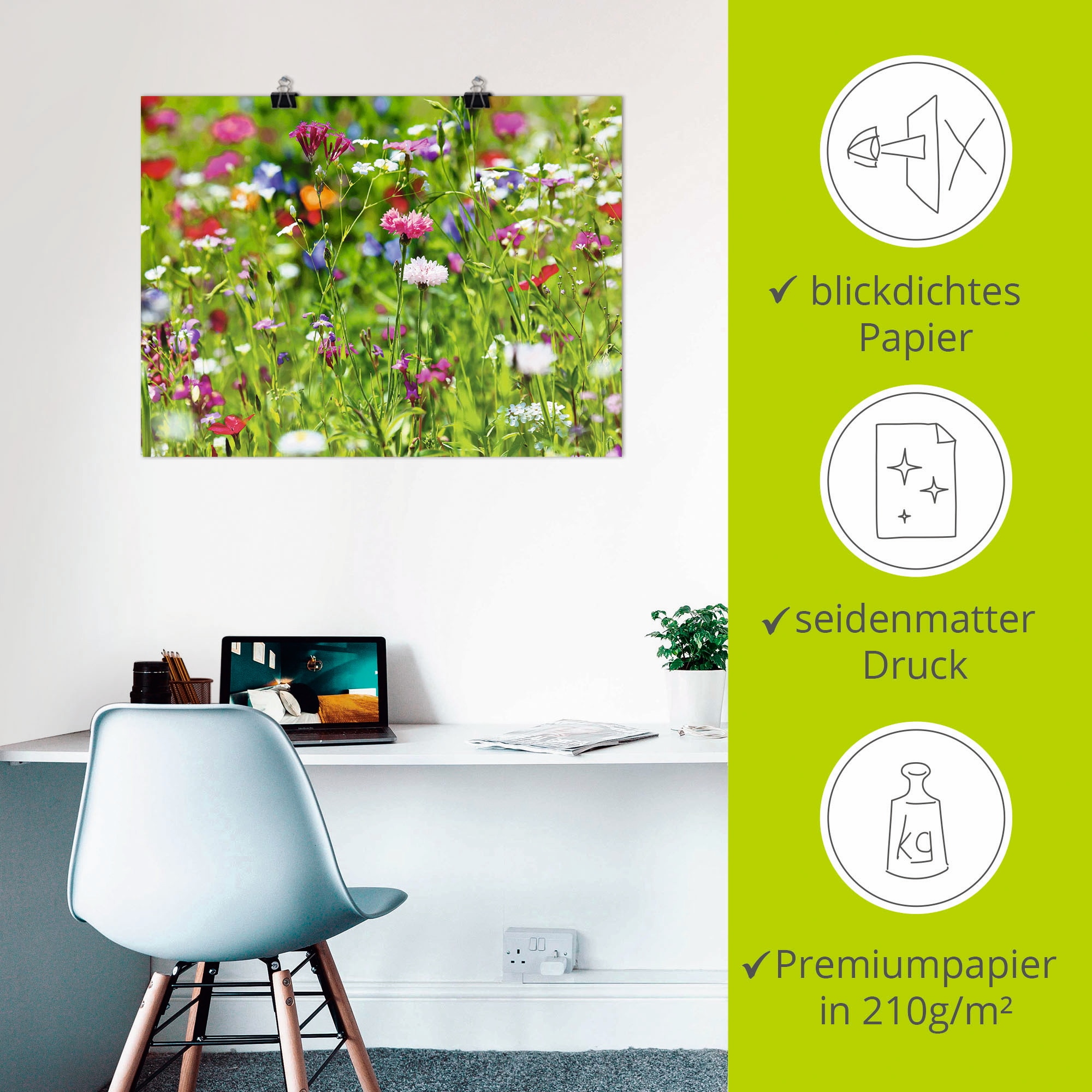 Artland Wandbild »Blumenwiese I« Blumenwiese 1 Stk. tlg. als Leinwandbild, Poster in verschied. Größen