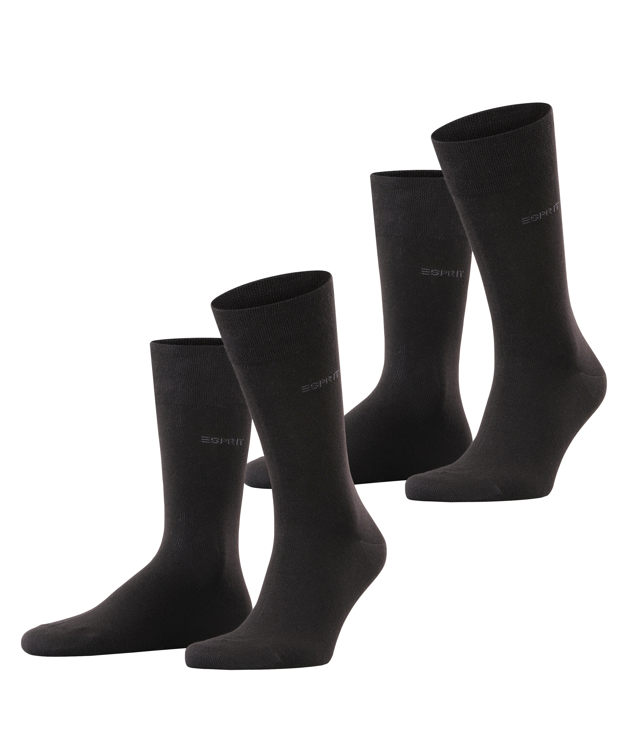 Esprit Socken "Basic Easy" 2 Paar, 2 Paar tlg. druckfreier, breiter Komfortbund, atmungsaktiv, uni Socken