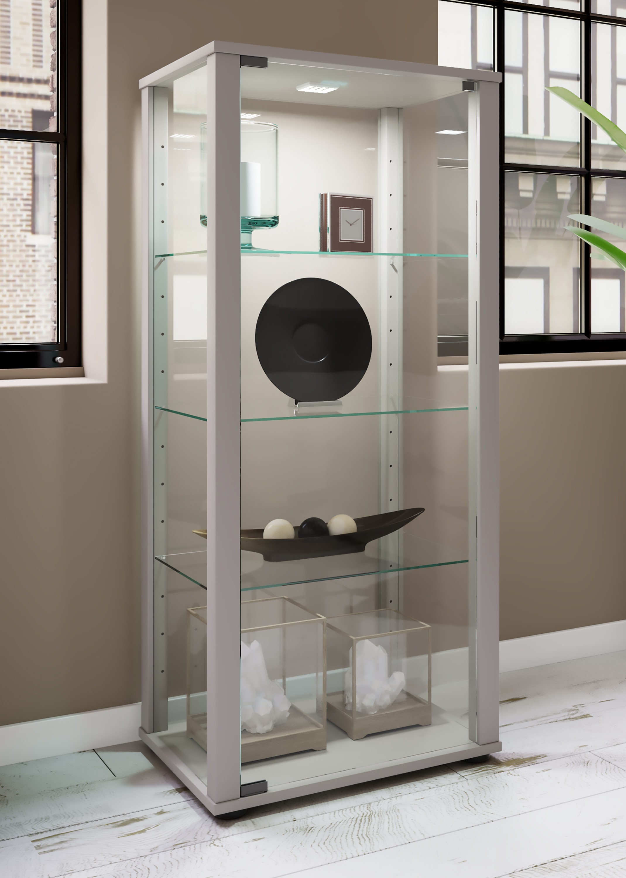 VCM Standvitrine »Holz Glas Stand Vitrine Sammelvitrine Kavisa M«