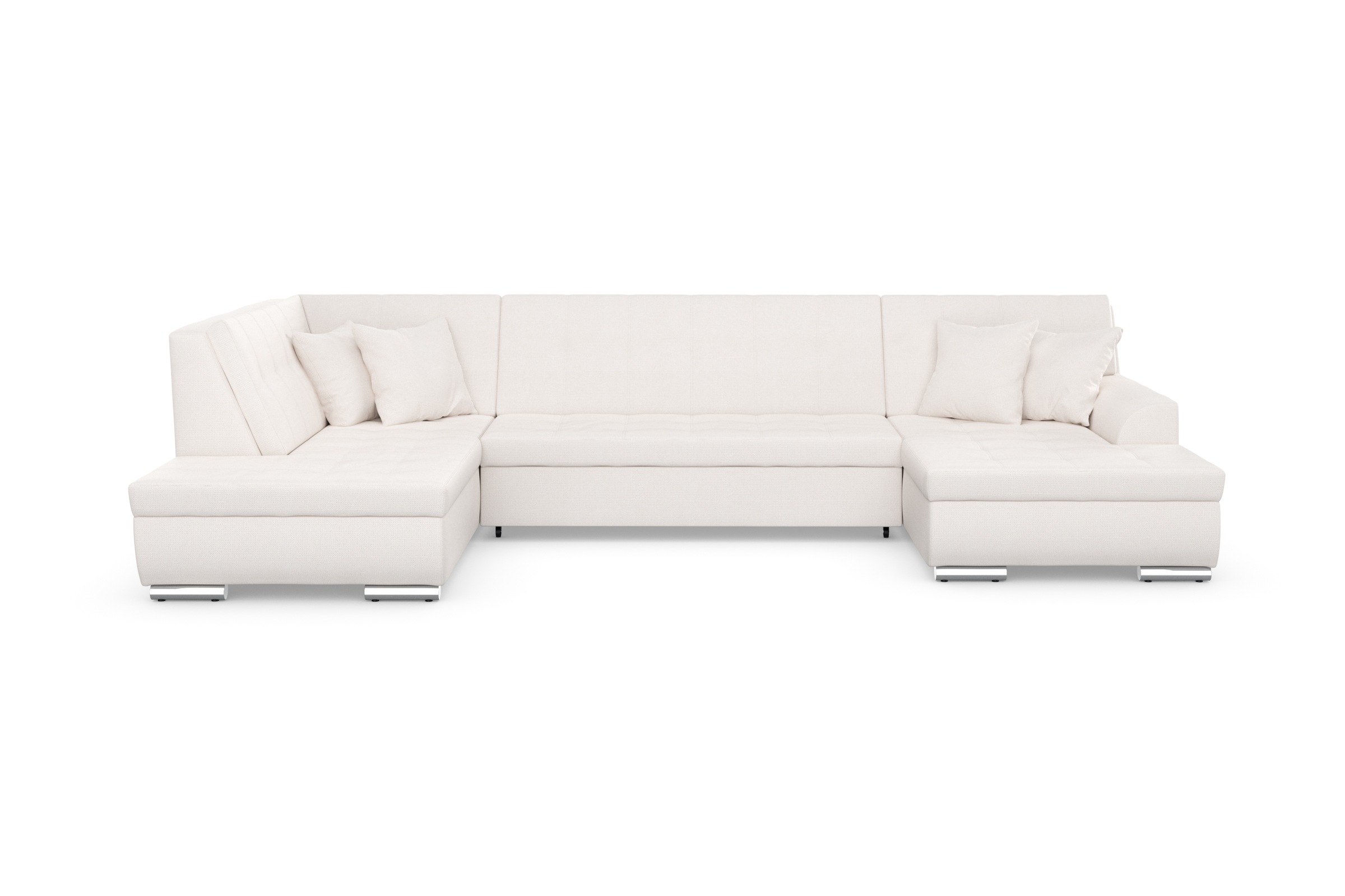DOMO collection Wohnlandschaft "TREVISO inkl. Zierkissen, moderne Steppung, XXL: 364x201x83 cm" wahlweise mit Bettfunktion, in vielen Bezugsarten auch in Cord U-Form