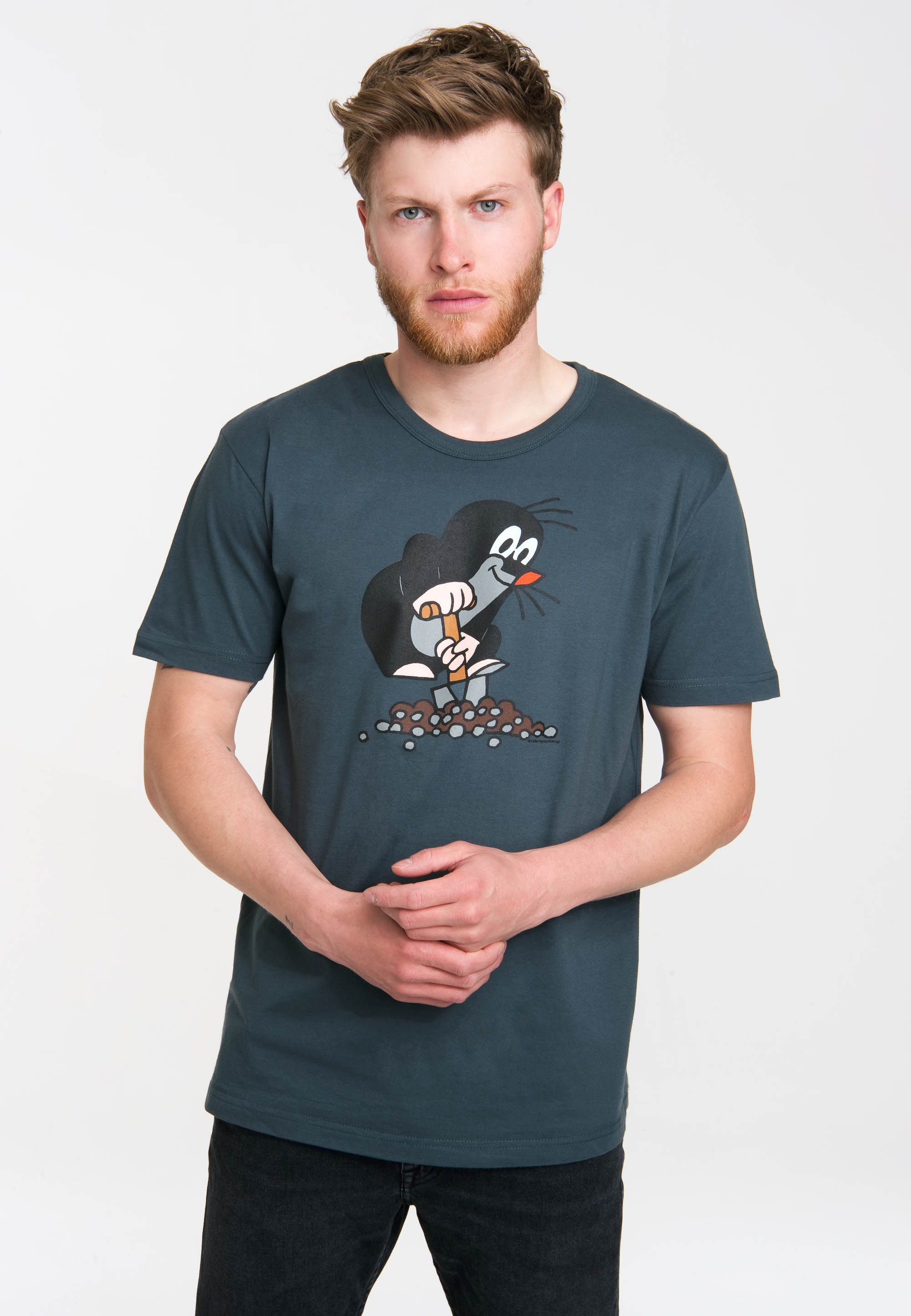 mit ▷ T-Shirt »Der kleine BAUR Maulwurf«, Originaldesign für LOGOSHIRT | lizenziertem