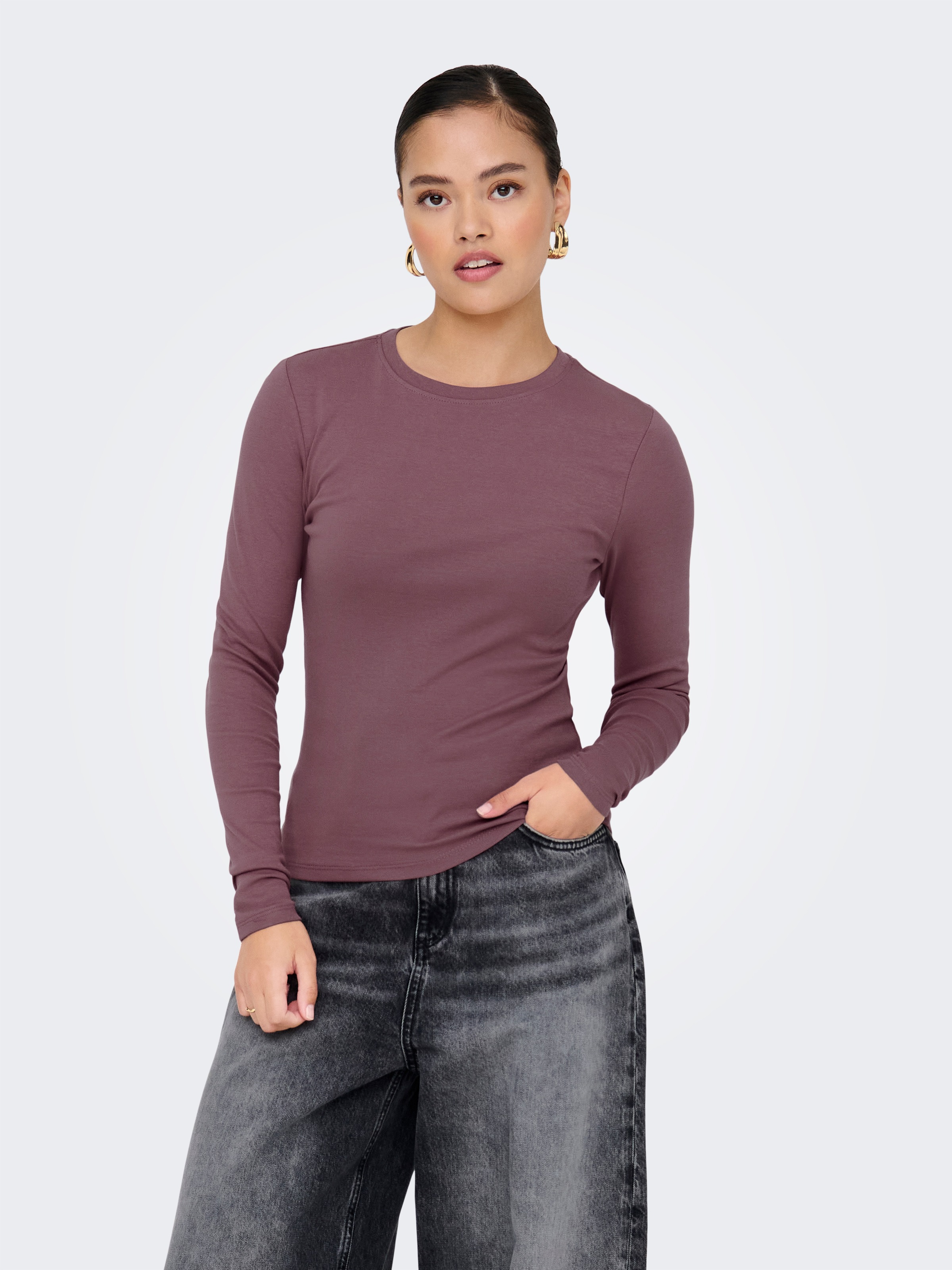 ONLY Langarmshirt "ONLRILEY O-NECK L/S TOP JRS" günstig online kaufen