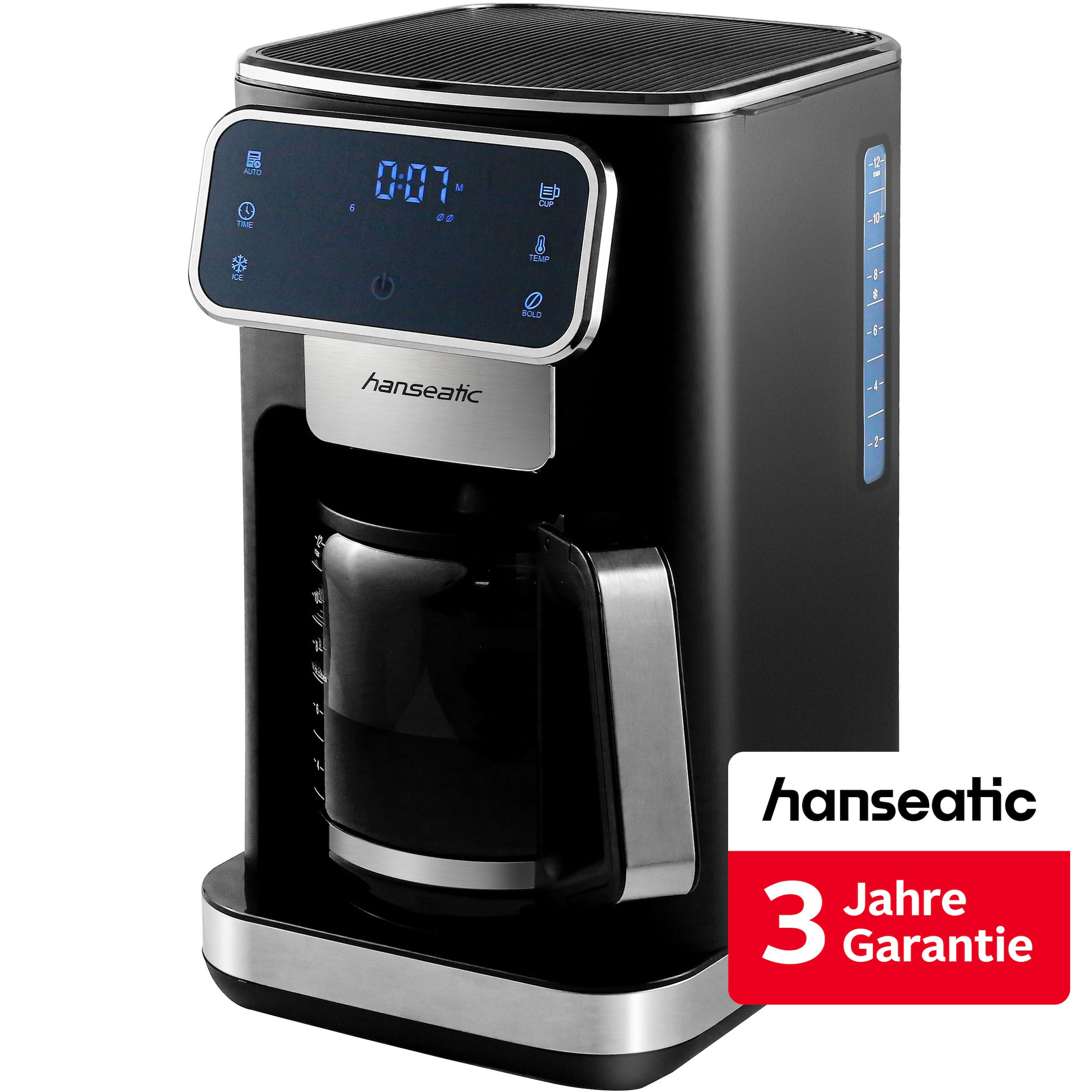 Hanseatic Filterkaffeemaschine "HCMD151100BD" 1,5 l Kaffeekanne Papierfilter 1x4 inkl. 3 Jahre Herstellergarantie