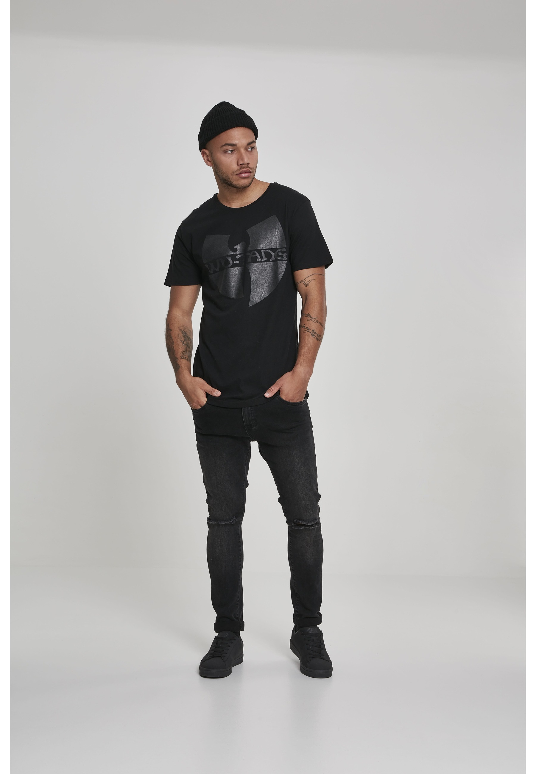 MisterTee T-Shirt »MisterTee Herren Wu-Wear Black Logo T-Shirt« 1 Stk.