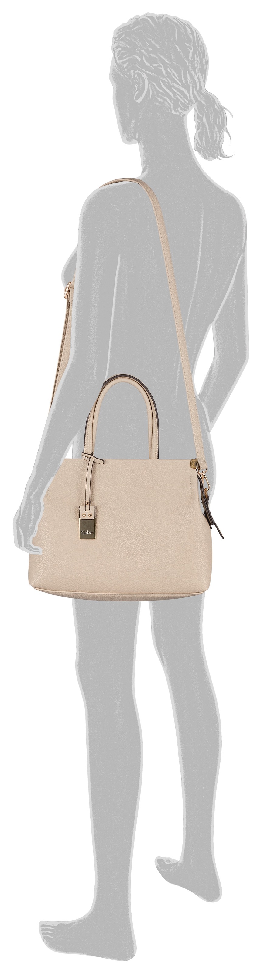 Gabor Shopper "Gela" genarbtes Lederimitat mit schmückenden Metallecken, ho günstig online kaufen