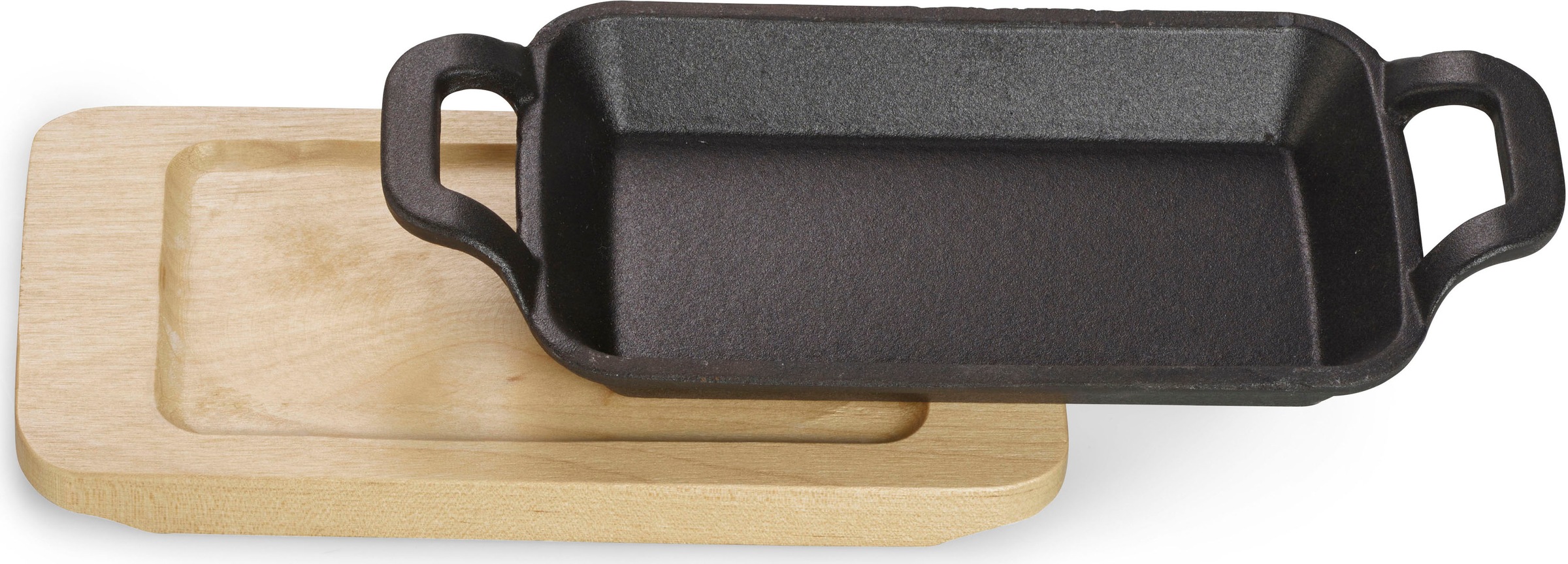 ECHTWERK Auflaufform, Gusseisen, (1 St.), Mini-Auflaufform mit Servierbrett. Für Backöfen, Grill, BBQ