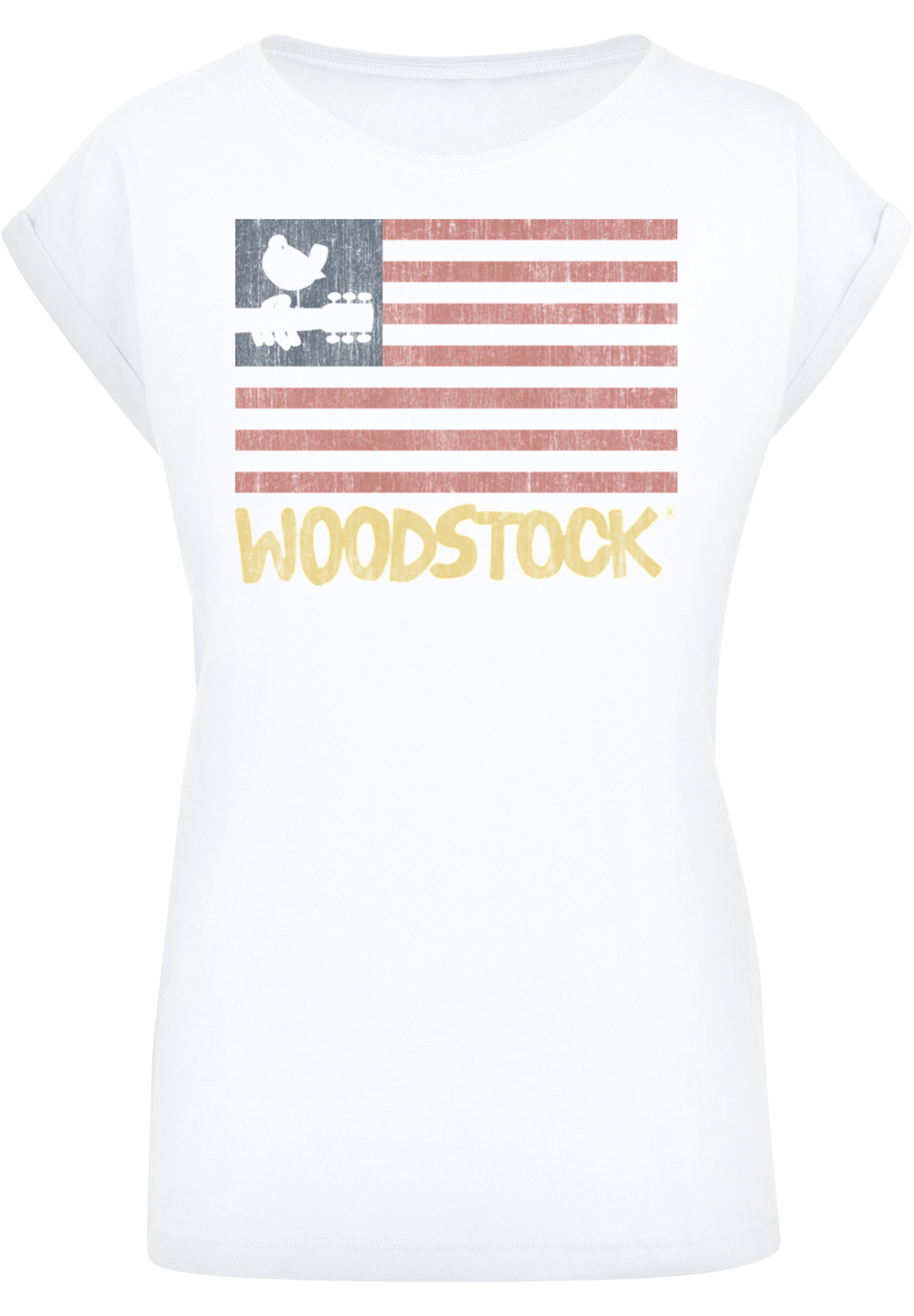 F4NT4STIC T-Shirt »Woodstock USA Flag'«, Print