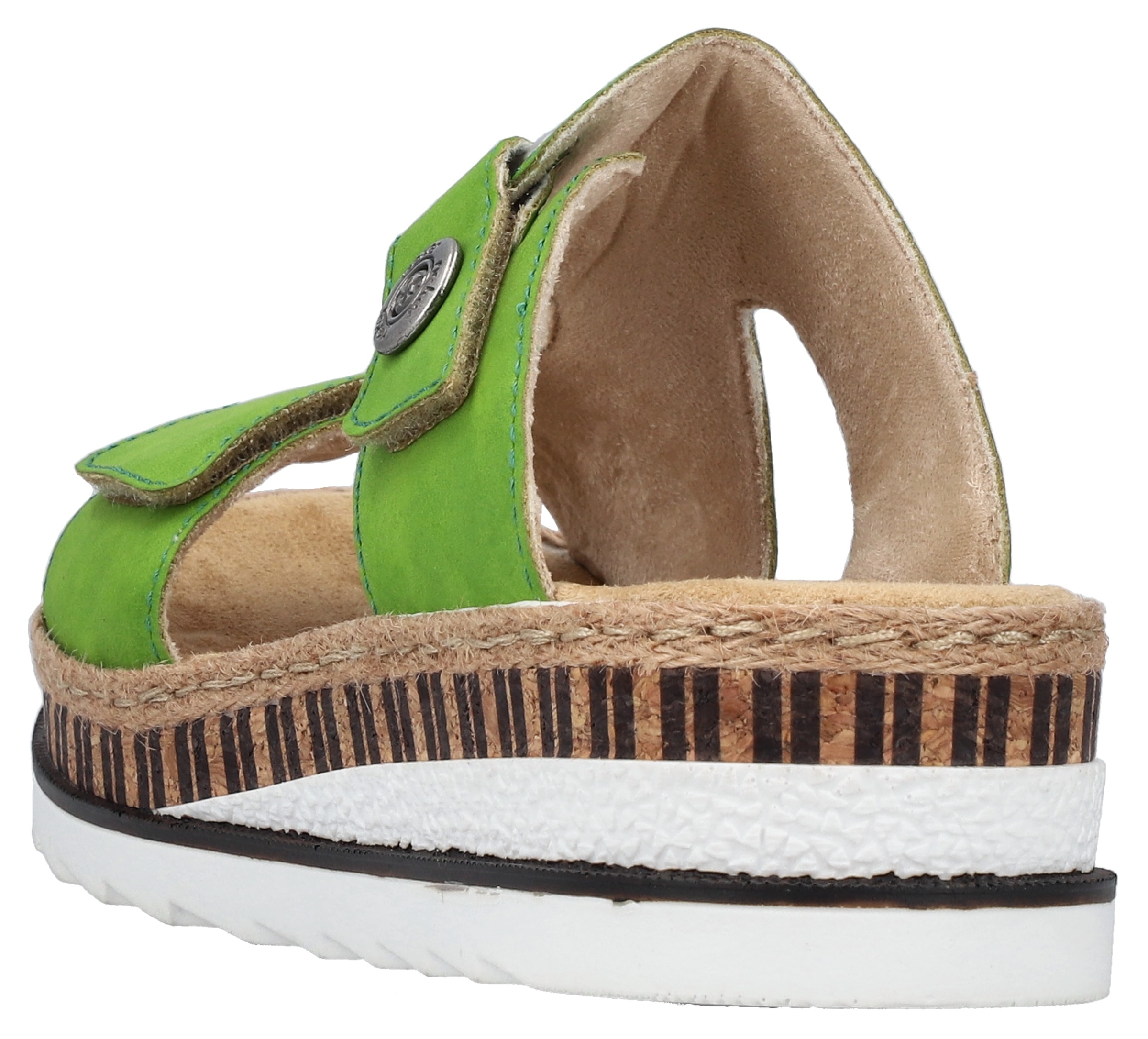 Rieker Pantolette, Sommerschuh, Strandschuh, Hausschuh mit trendigem Keilabsatz