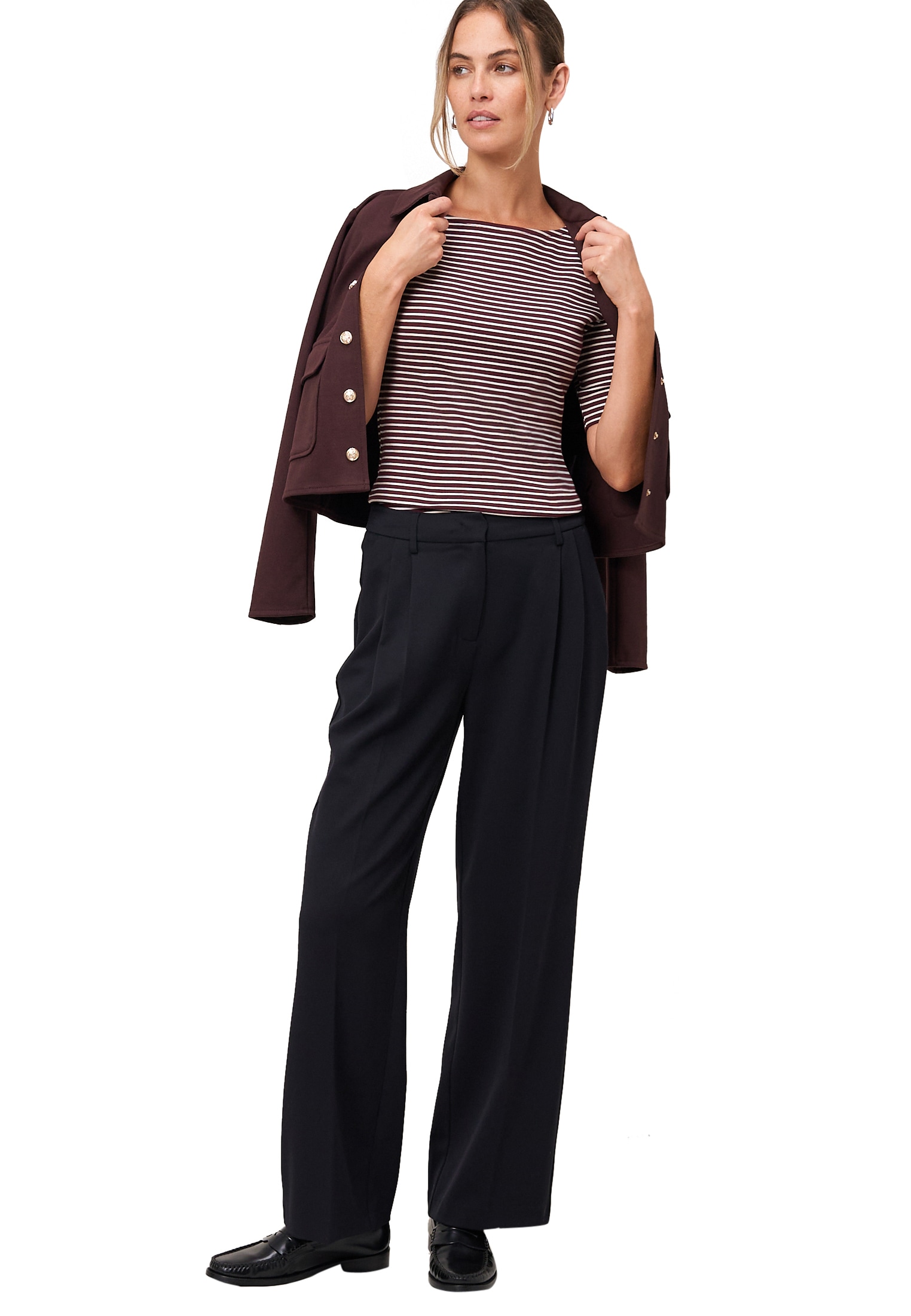 Zero Kurzarmshirt »zero Damen Ringelshirt mit U-Boot Ausschnitt«, (1 tlg.), Plain/ohne Details