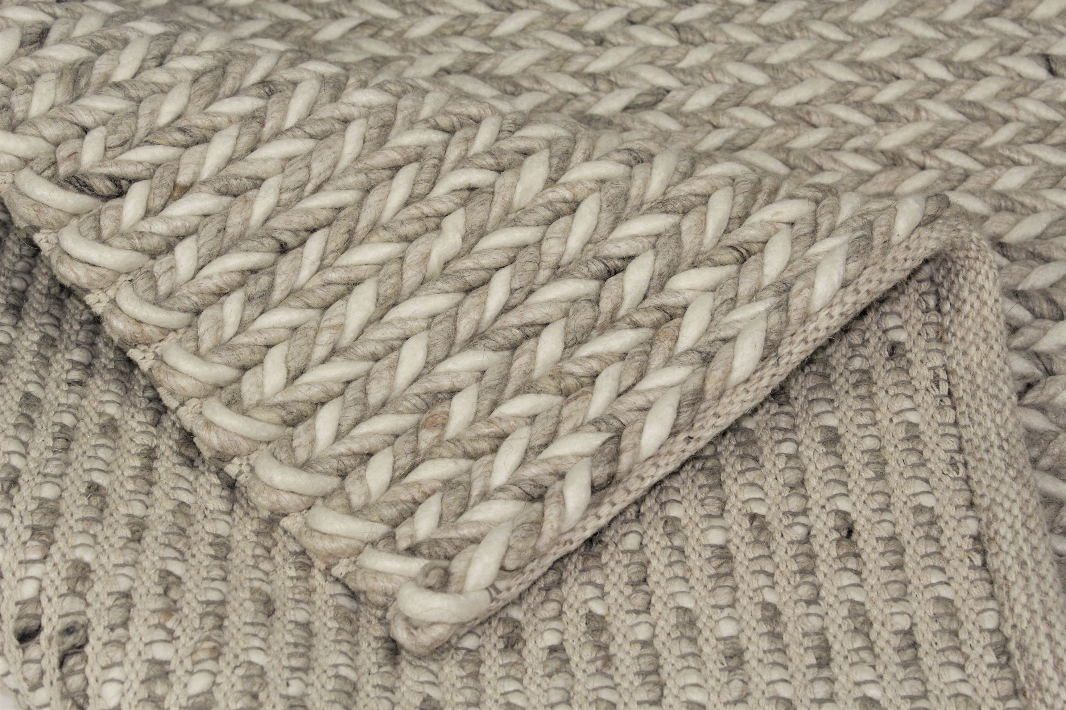Thumbnail - Dekowe Hochflor-Teppich "Enja", rechteckig, 25 mm Höhe, Handweb Teppich, Strickoptik, handgewebt