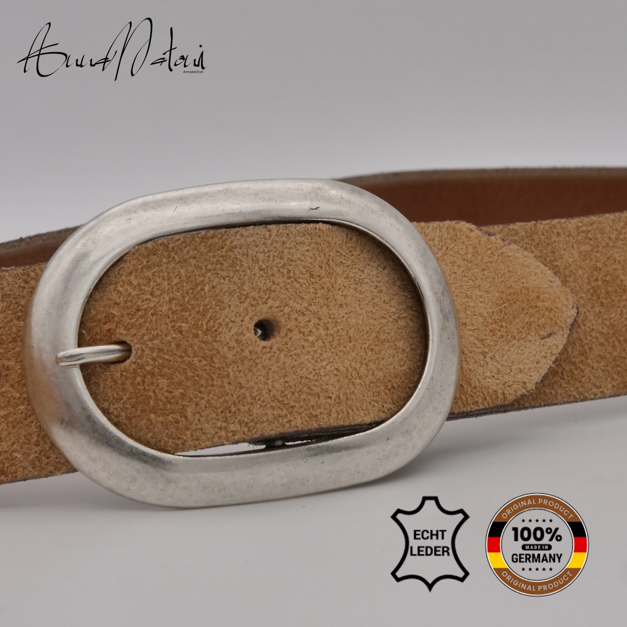 AnnaMatoni Ledergürtel "AnnaMatoni Damen Ledergürtel in hochwertigem Velour günstig online kaufen