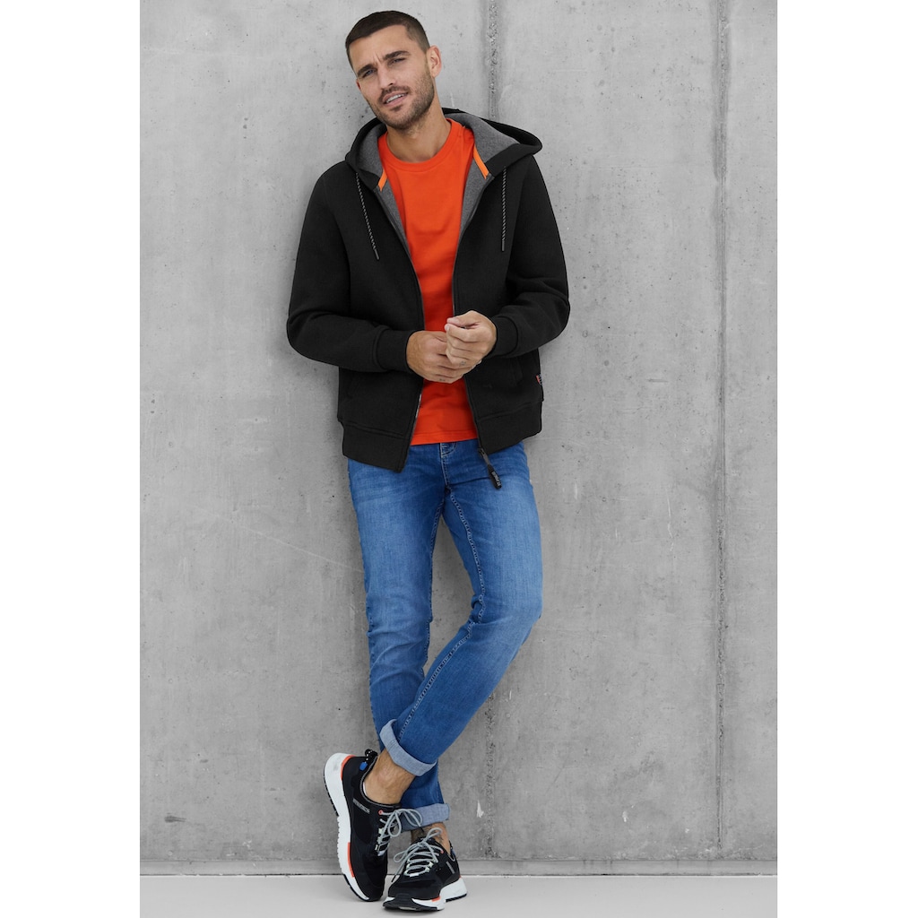 STREET ONE MEN Strickjacke, mit Waffelstruktur