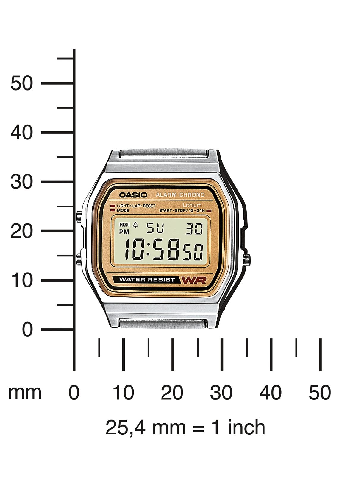 CASIO VINTAGE Chronograph »A158WEA-1EF«, Quarzuhr, Armbanduhr, Damen, Herren, digital, retro, Stoppfunktion