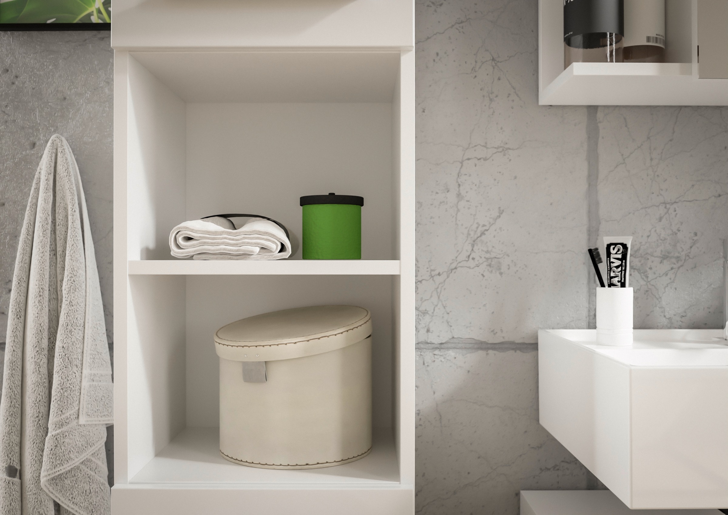 BASIC by Balculina Hochschrank »Mandi« 1 Stk. tlg. Breite 34cm, hochglanz Front