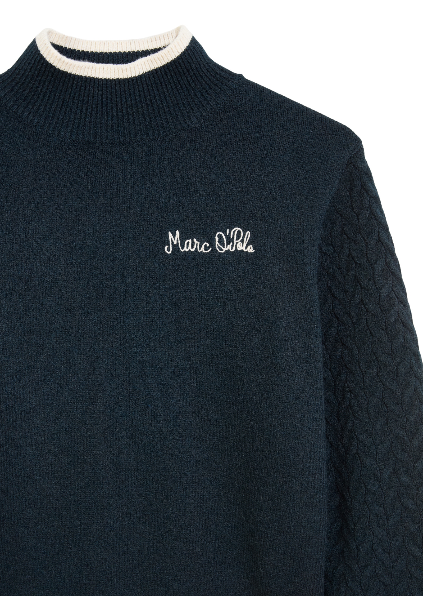 Marc O'Polo Strickpullover »mit Flechtmuster-Ärmeln«