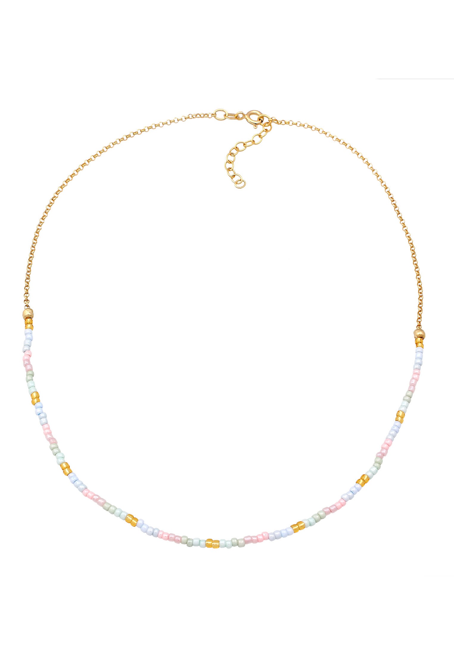 Elli Silberkette »Halskette Kinder Beads Kugeln Pastell 925 Silber«