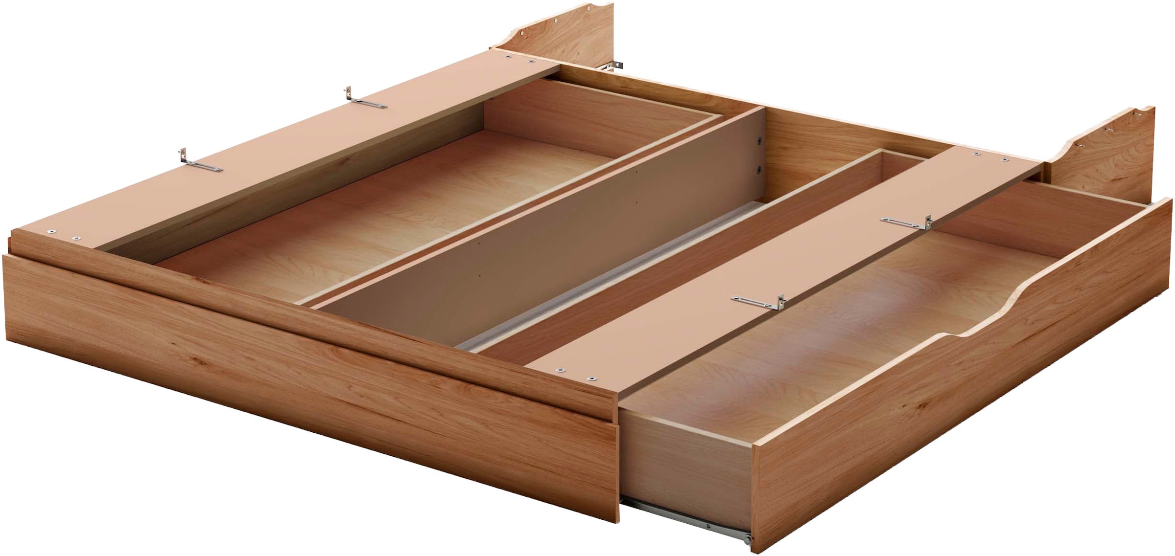 Schubkasten WIEMANN, B:180cm T:61cm, beige, Holzwerkstoff, Schubladen, "Lausanne, Bettschubkasten, Bettkasten, Schublade", Erle Nachbildung, maximale