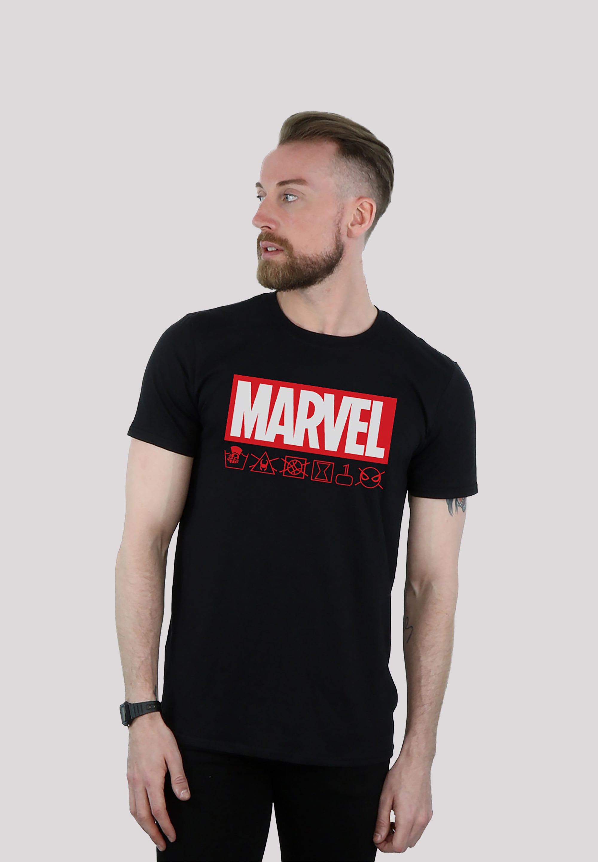 F4NT4STIC T-Shirt "Marvel Logo Waschsymbole", Print günstig online kaufen