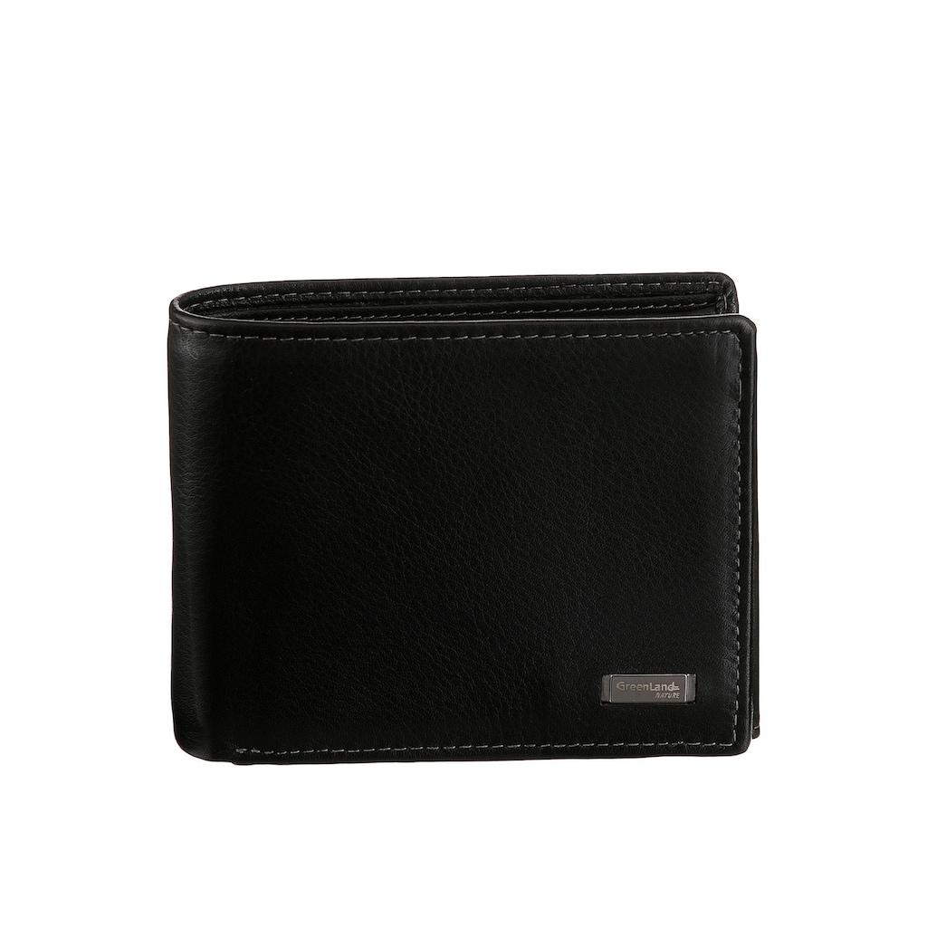 GreenLand Nature Geldbörse »Black Nappa« aus Leder mit RFID Ausstattung