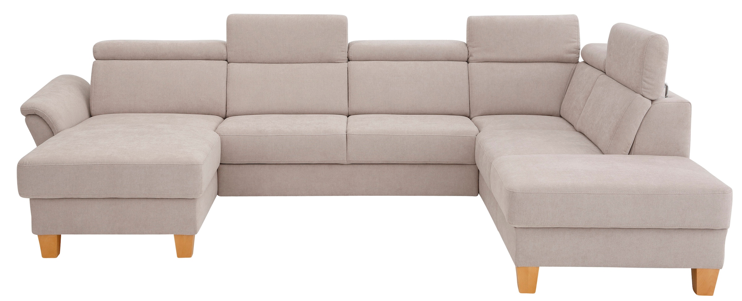 Home affaire Wohnlandschaft "Conville U-Form" Kopfteilverstellung wahlweise günstig online kaufen