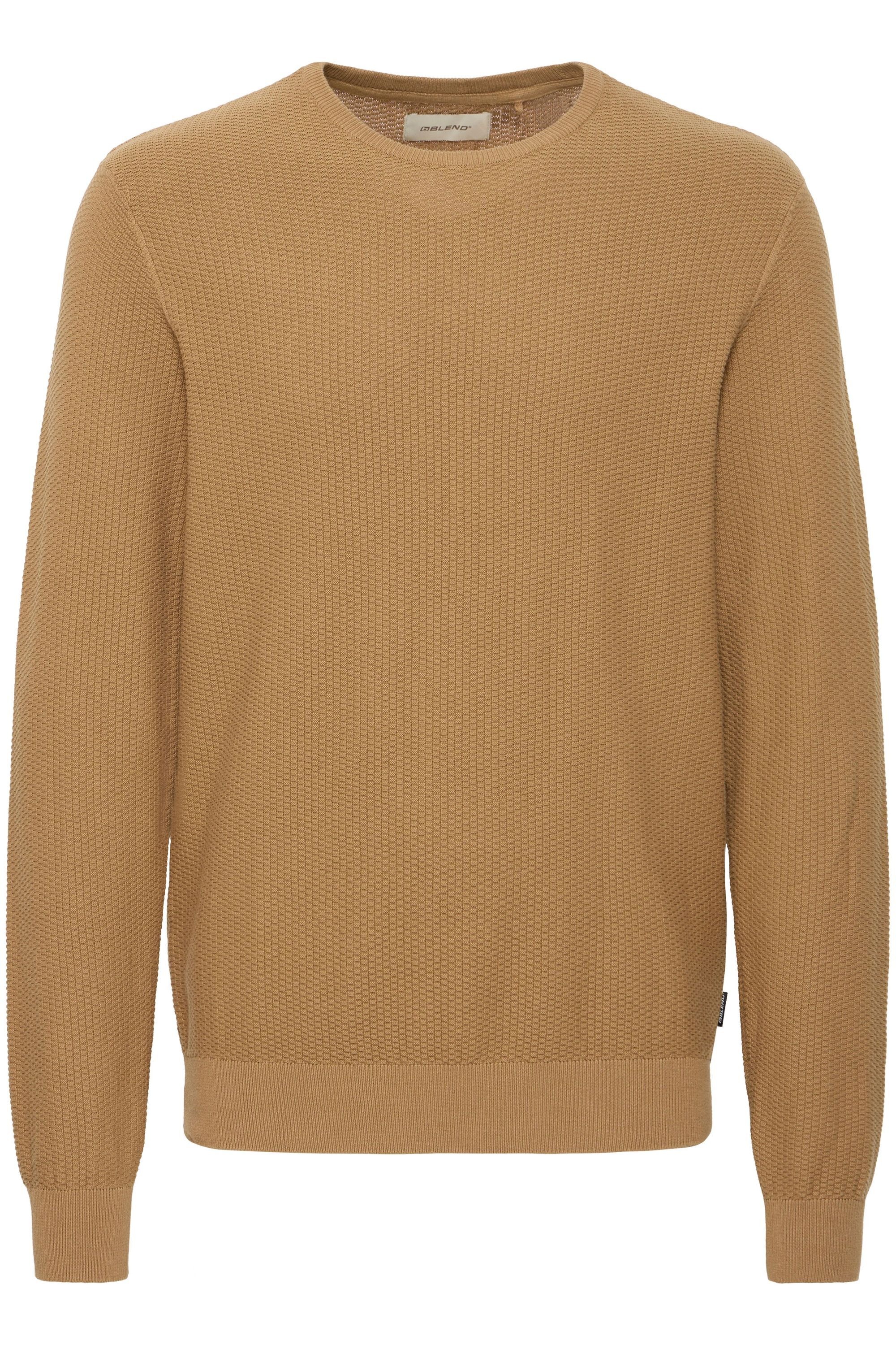 BLEND Herren Strickfleece-Pullover "Strickpullover BHPullover", braun, Gr. XL, Obermaterial: 100% Baumwolle CO., Pullover