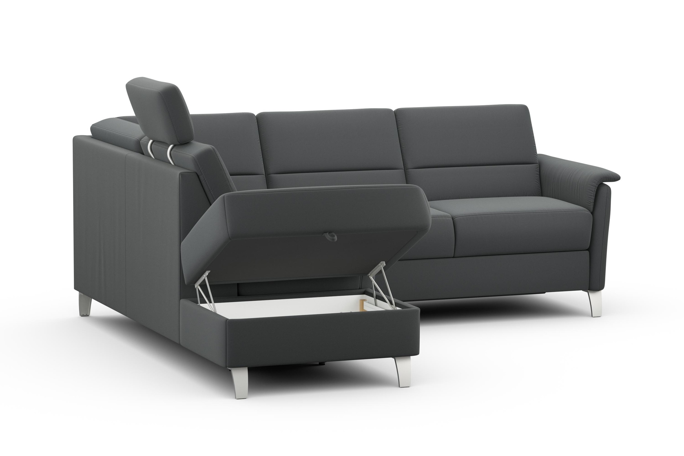 sit&more Ecksofa »Palmera L-Form«, Federkern, wahlweise mit Bettfunktion und mit/ohne Stauraum