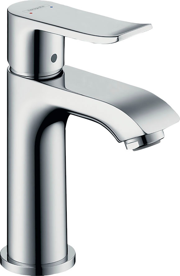 hansgrohe Waschtischarmatur "Metris", 10cm, für Handwaschbecken ohne Ablaufgarnitur, chrom