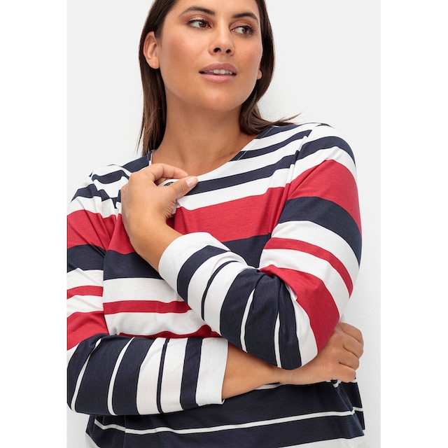 Sheego Langarmshirt »Große Größen«, aus Jersey, mit Blockstreifen für  kaufen | BAUR
