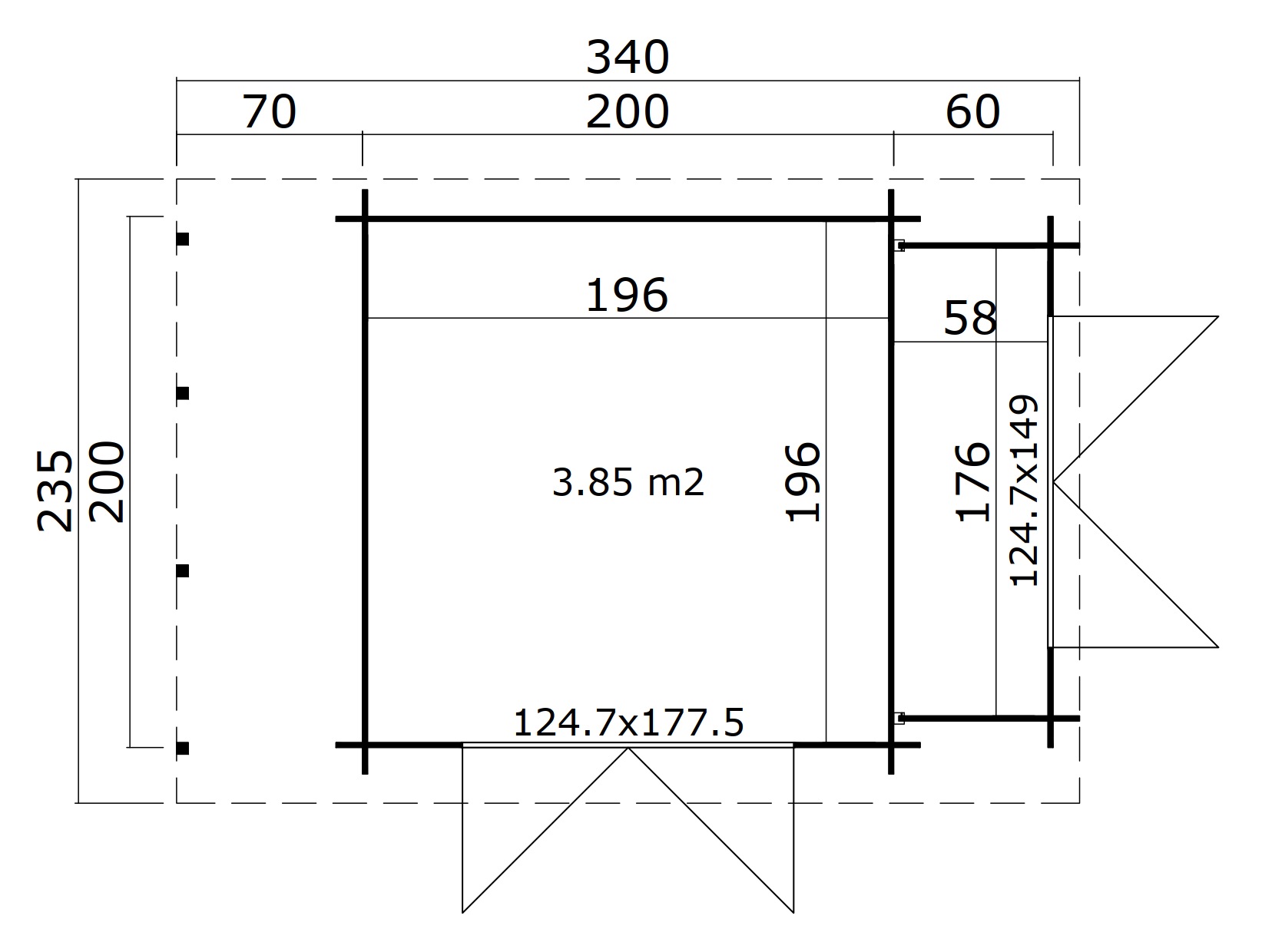Nordic Holz Gartenhaus »Vilano 3«, mit 3 getrennten Bereiche