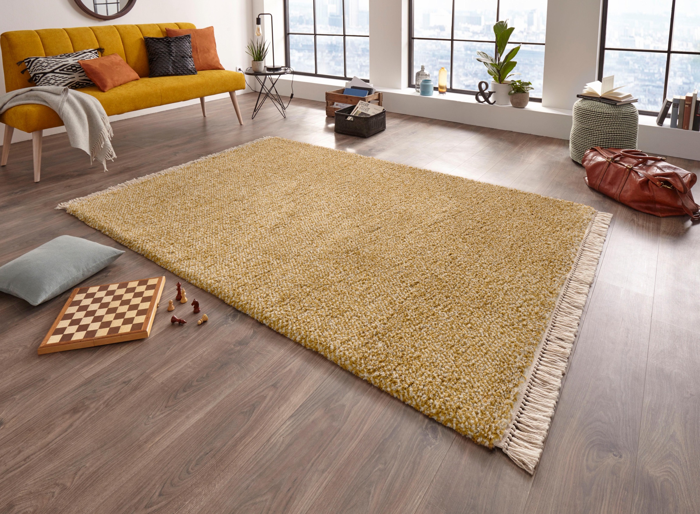 freundin Home Collection Hochflor-Teppich »Aloe«, rechteckig, 35 mm