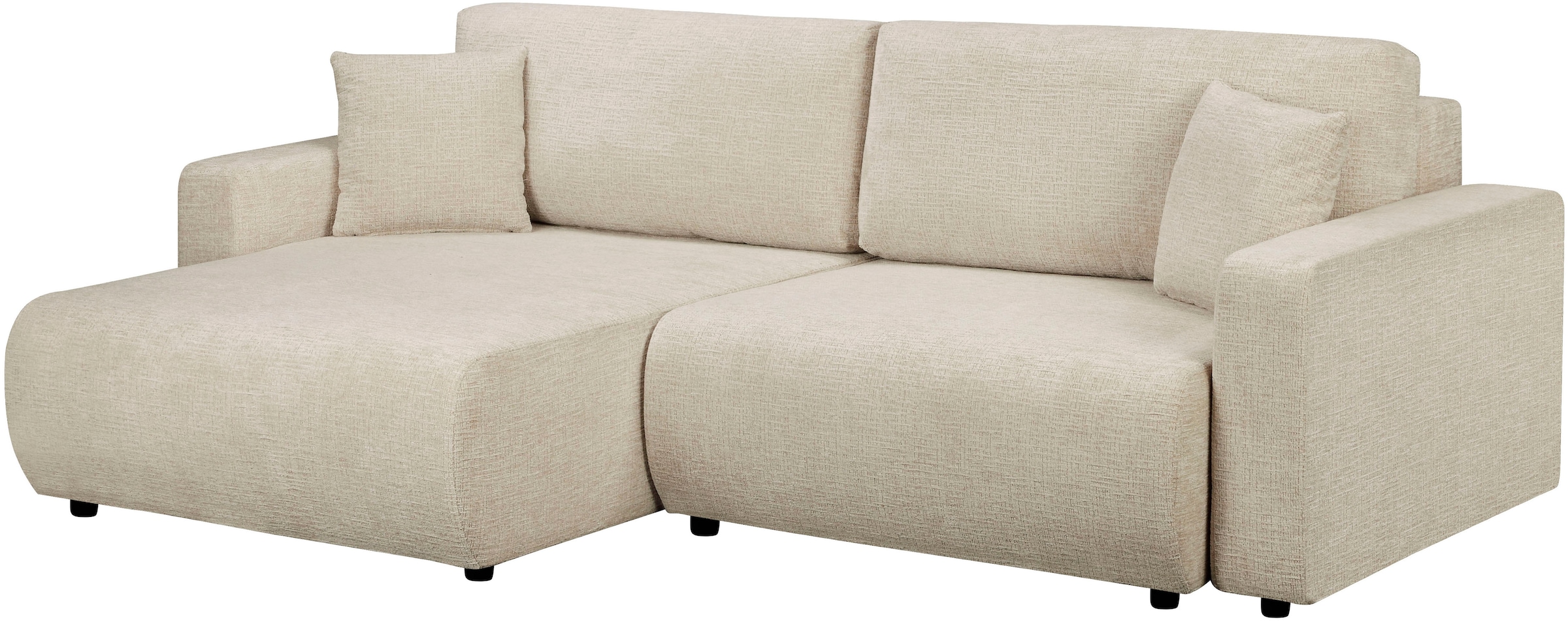 OTTO home Ecksofa »TILLIE L-Form, 229 cm - OTTO. Verlässliche Qualität.« Schlaffunktion (132/194), Bettkasten, Struktur-Bezug