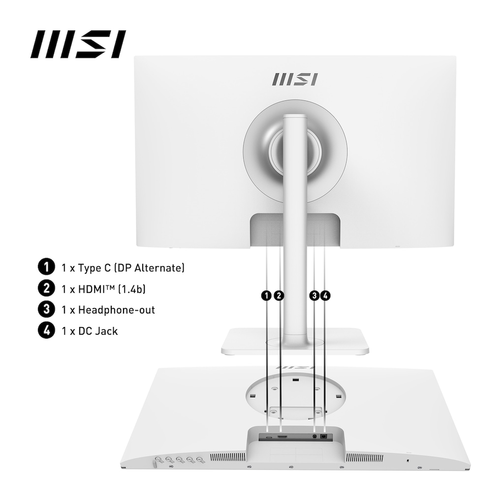 MSI LED-Monitor »Modern MD2412PW«, 60 cm/24 Zoll, 1920 x 1080 px, Full HD, 1 ms Reaktionszeit, 100 Hz