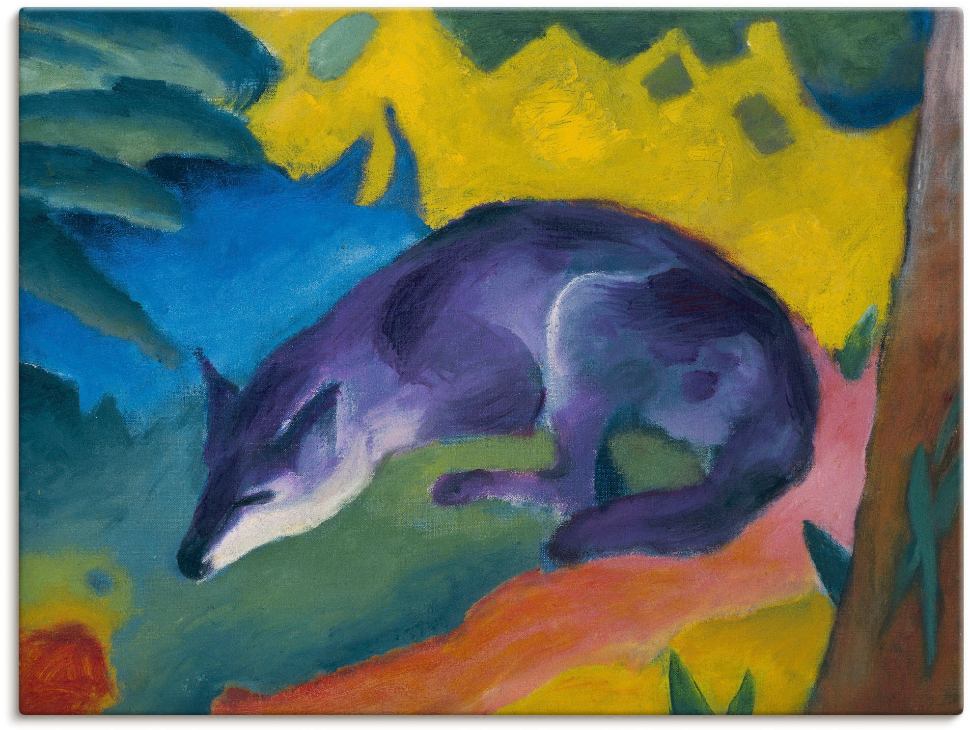 Artland Leinwandbild "Blauschwarzer Fuchs. 1911.", Wildtiere, (1 St.), auf Keilrahmen gespannt