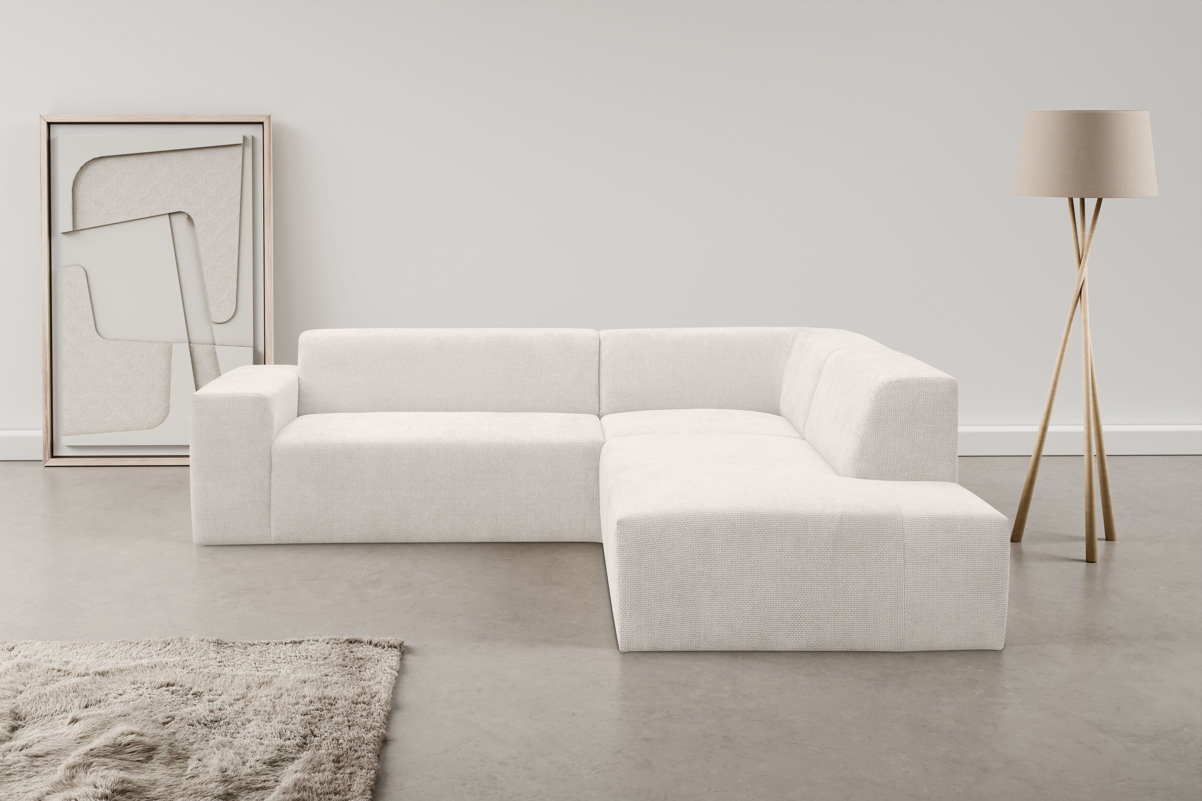WERK2 Ecksofa "Zeus-M, tolles Sofa mit schönen Details, L-Form", Curvy Tren günstig online kaufen