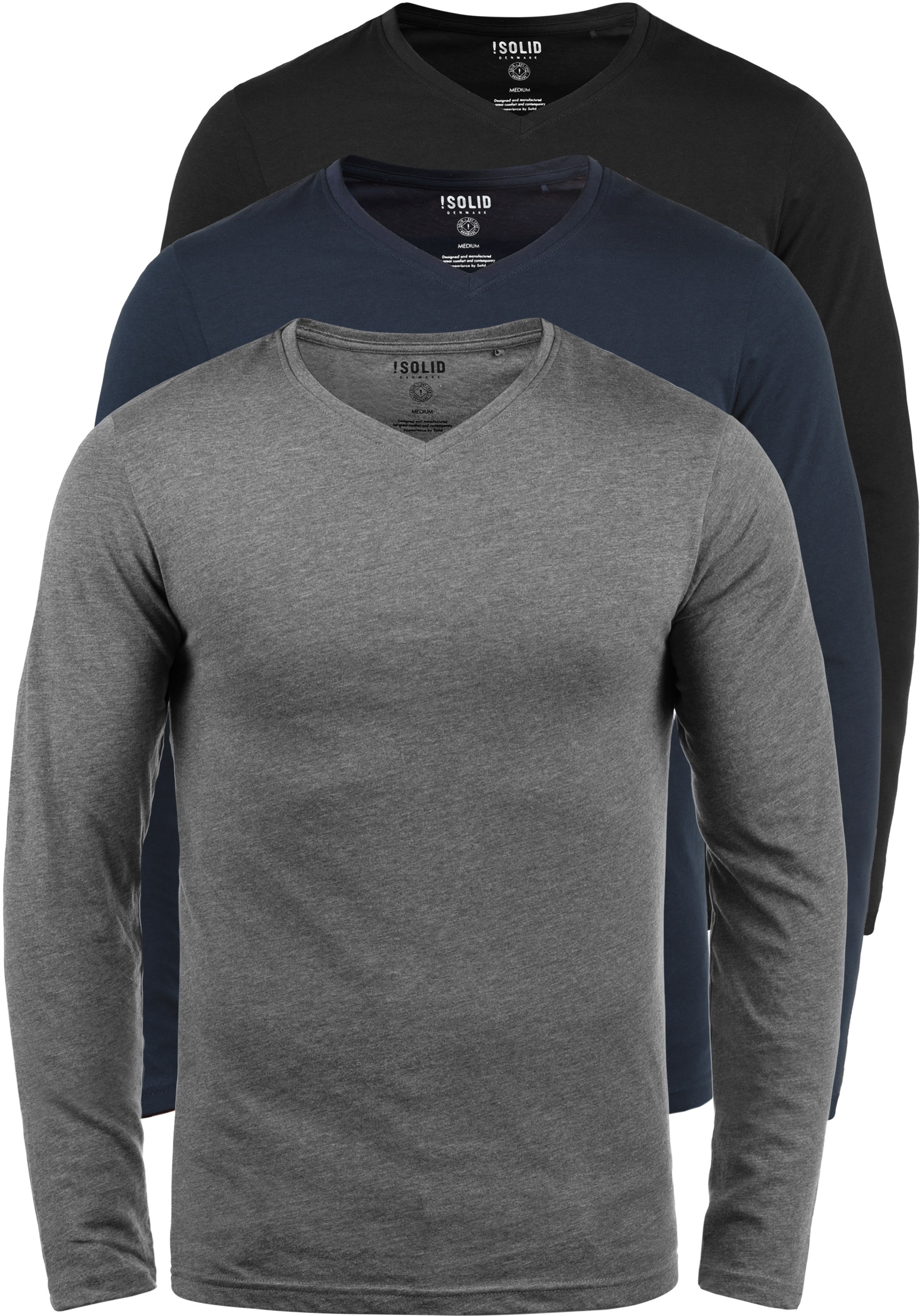 Solid V-Ausschnitt-Pullover "V-Shirt SDBasil"