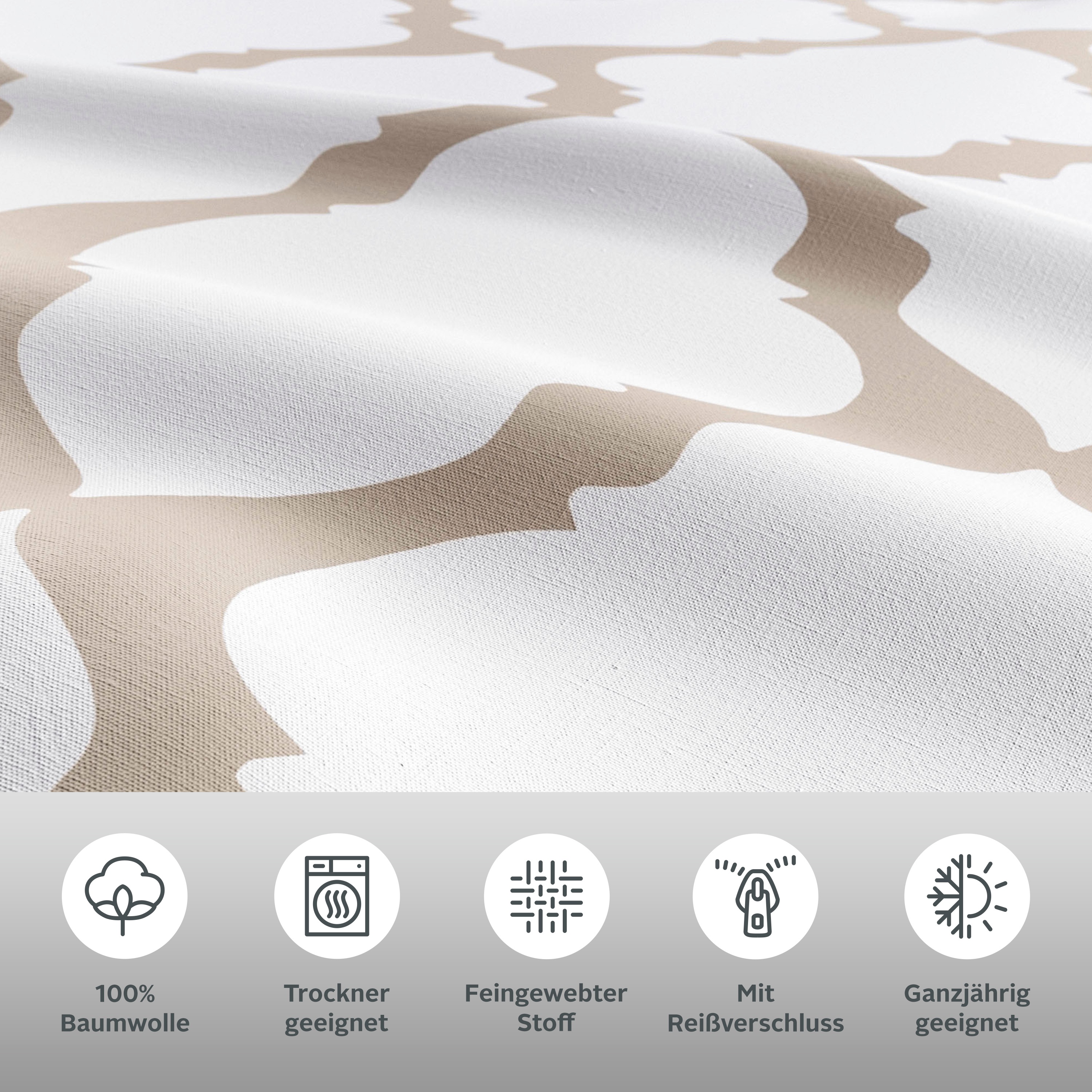 Thumbnail - Home affaire Wendebettwäsche "Alba in Gr. 135x200 oder 155x220 cm" 3 tlg. Bettwäsche mit Wendeoptik, in verschiedenen Qu...