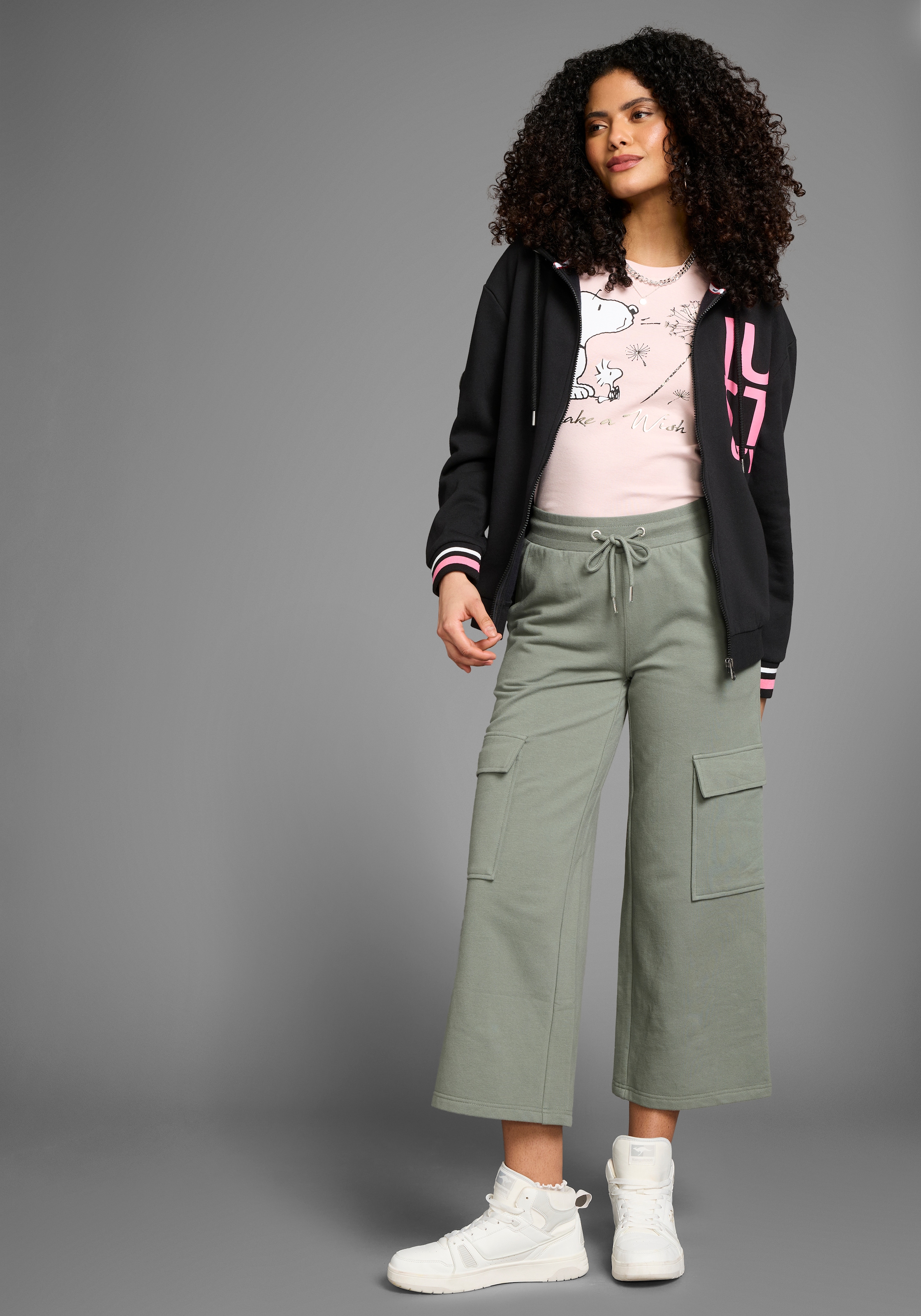 KangaROOS Kapuzensweatjacke, mit Neon-Details