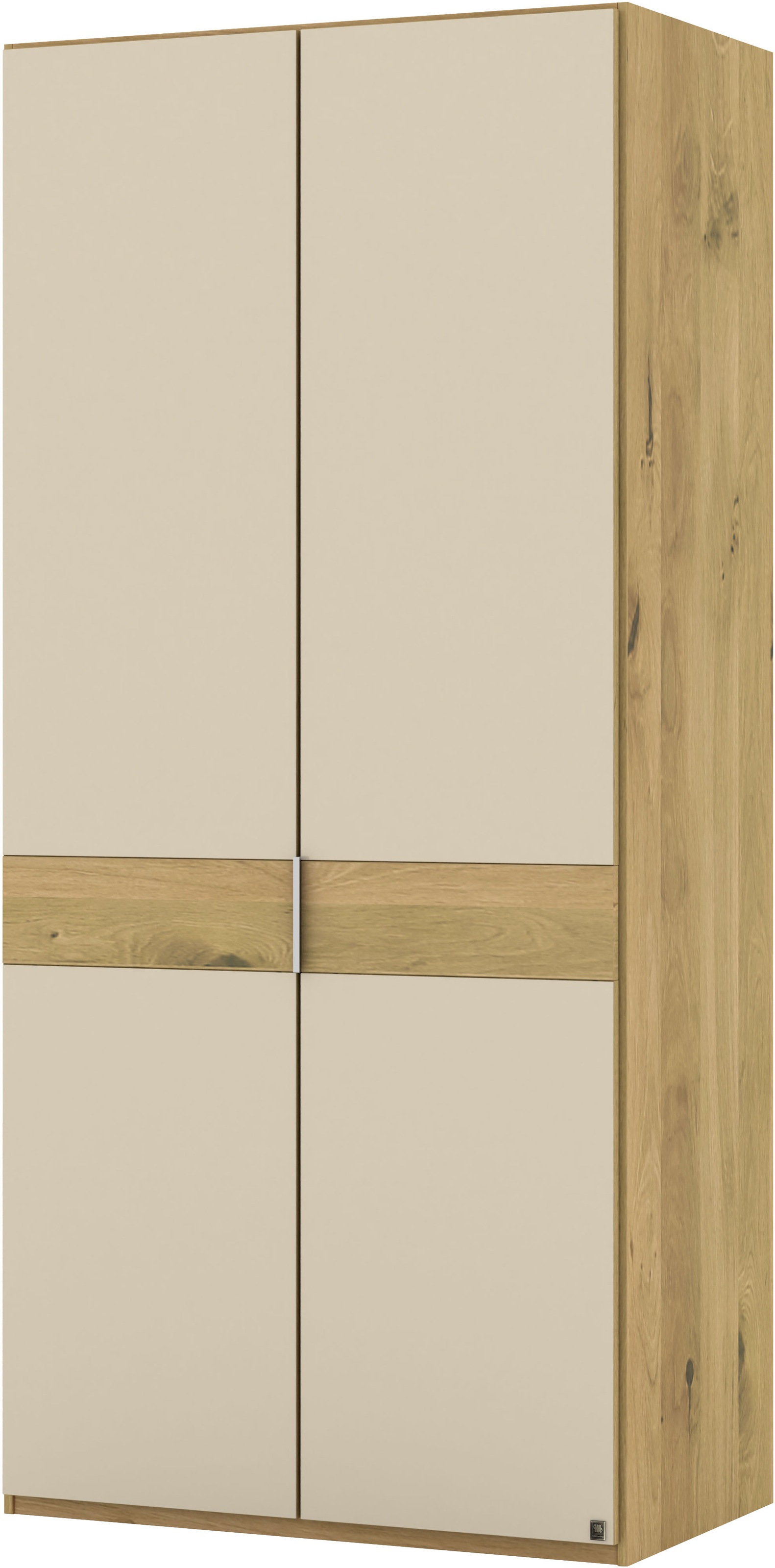 Musterring Drehtürenschrank »Savona, Kleiderschrank, Schrank, Garderobe, teilmassiv Eiche«, (mit Türdämpfern, mit Spiegel oder Glas, extra Böden, MADE IN GERMANY), Türen in Bianco-Eiche massiv, Spiegel-/Glastüren, verschiedene Größen