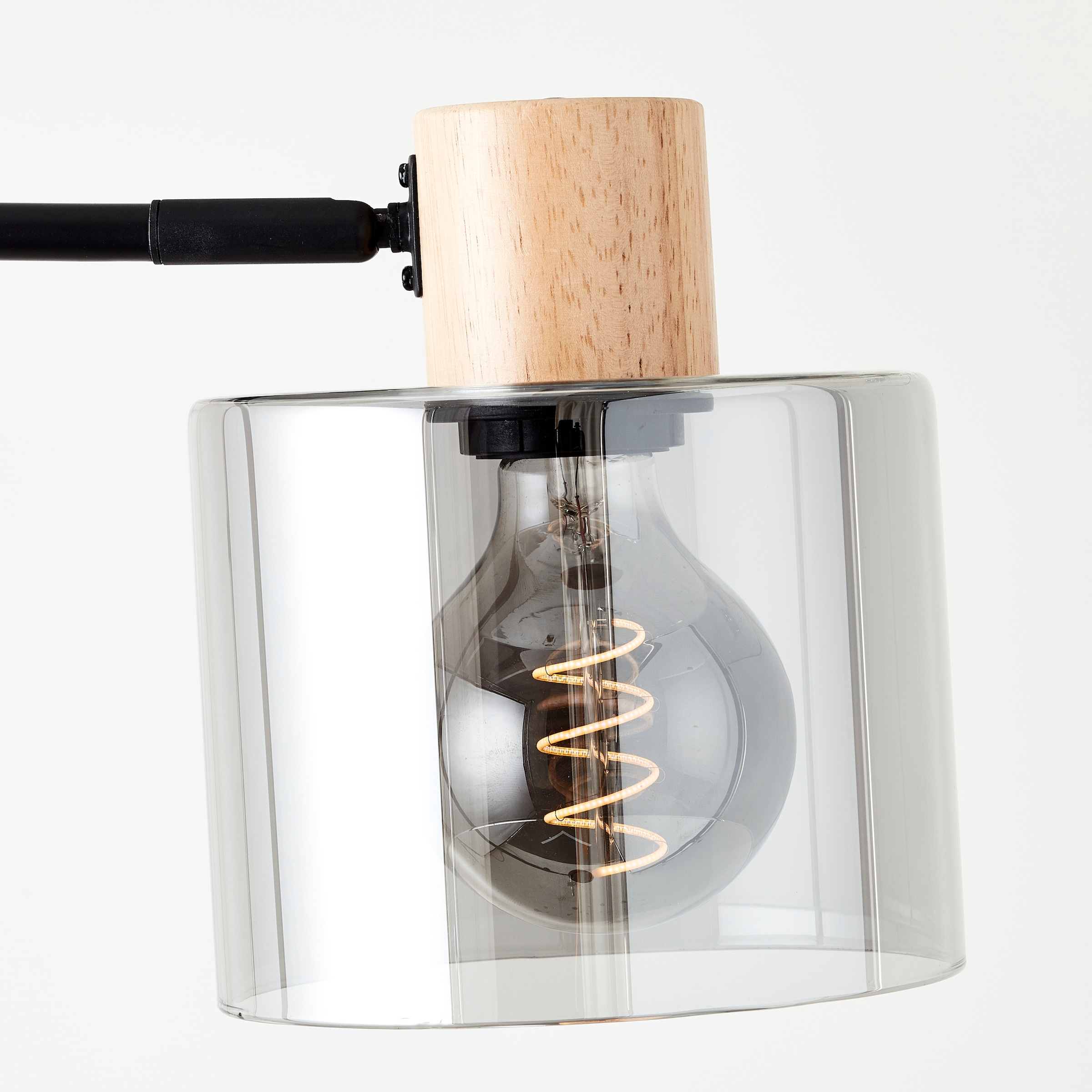 Brilliant Stehlampe »Weald«, /Glas/Holz, | im Höhe cm, Sale E27, 1 schwarz/rauch/holz BAUR flammig-flammig, 160 Metall