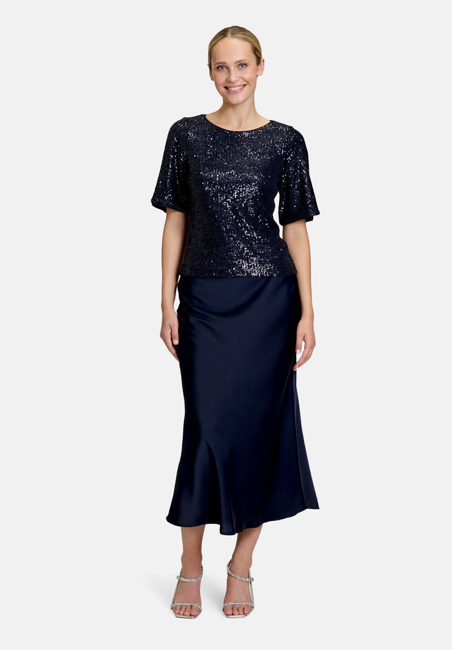 Vera Mont Kurzarmshirt "Damen mit Flügelärmeln" 1 Stk. Pailletten