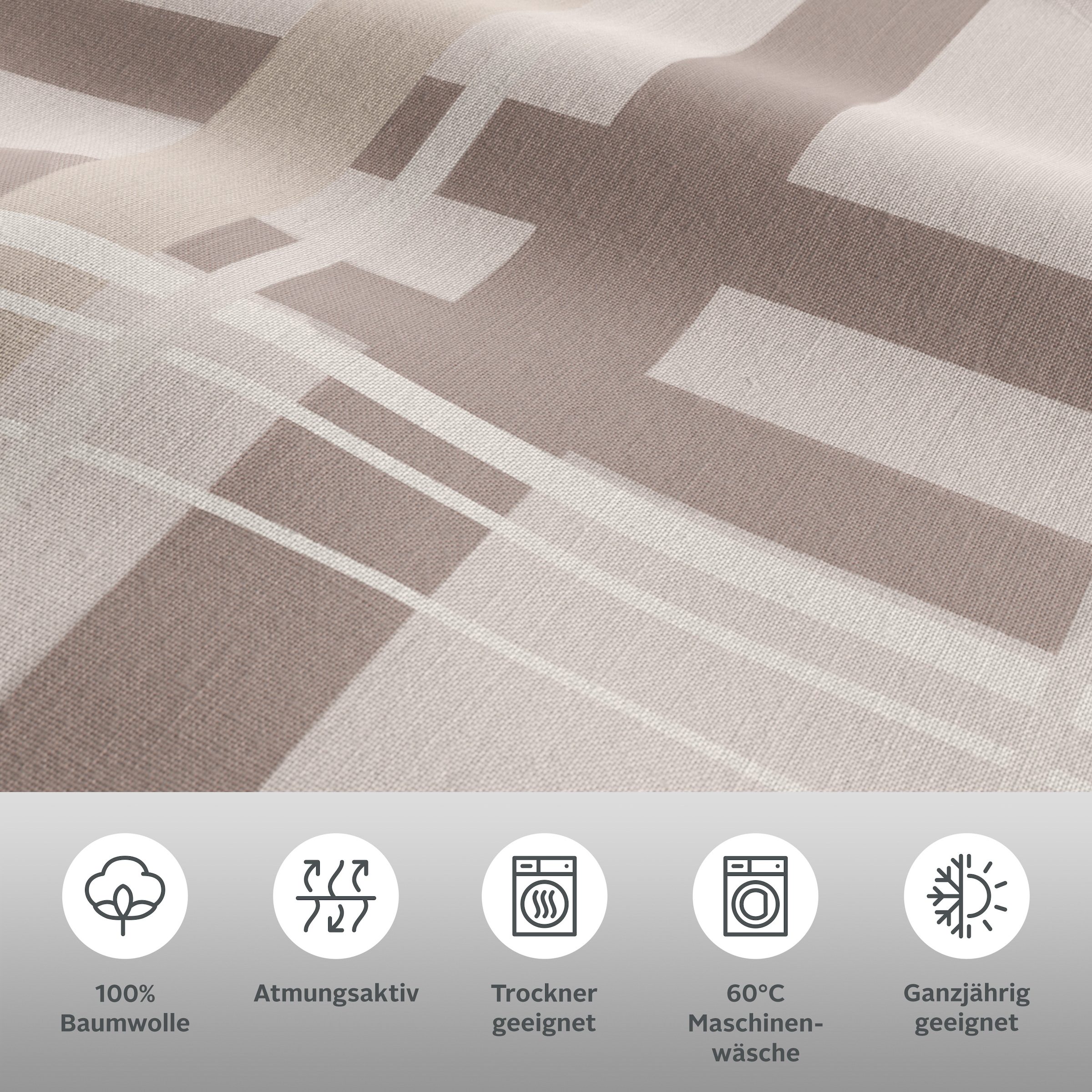 OTTO home Wendebettwäsche »Talin« 2 Stk. ab Gr. 135x200, 100% Baumwolle, Karo-Design, Marke H.I.S. by OTTO home
